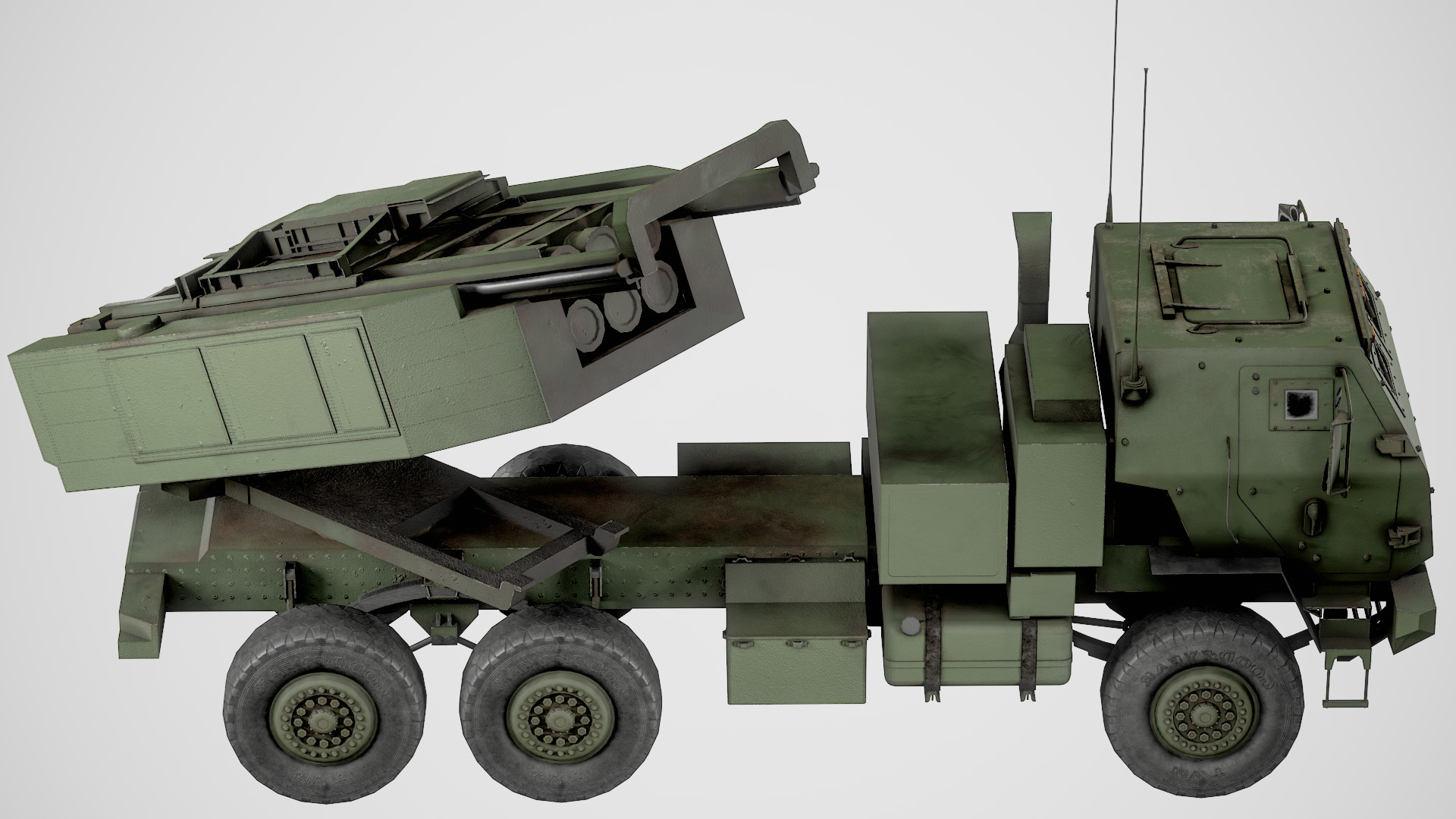 Lowpoly M142 HIMARS Artillery System Low-poly 3D model_2