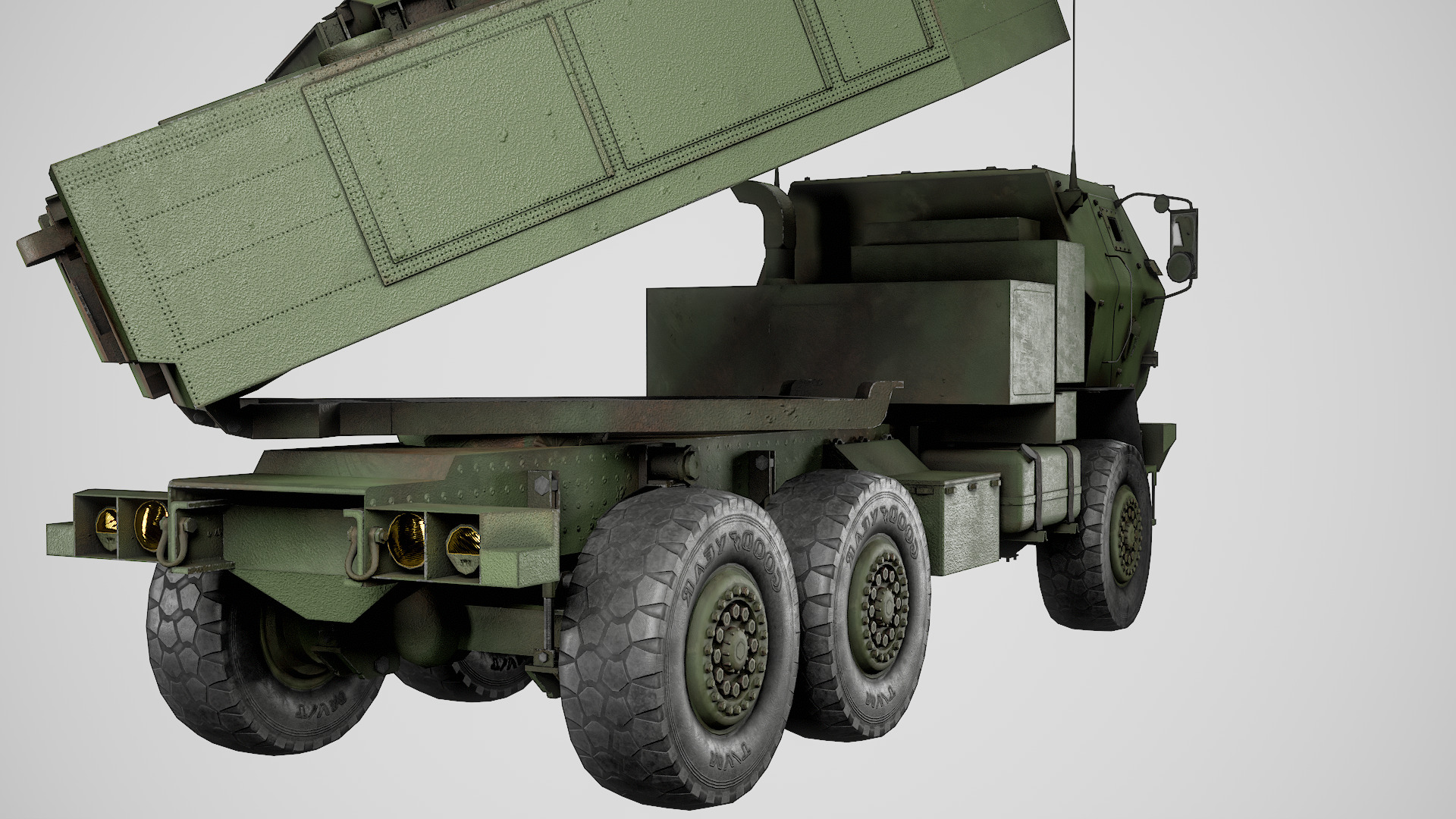 Lowpoly M142 HIMARS Artillery System Low-poly 3D model_3