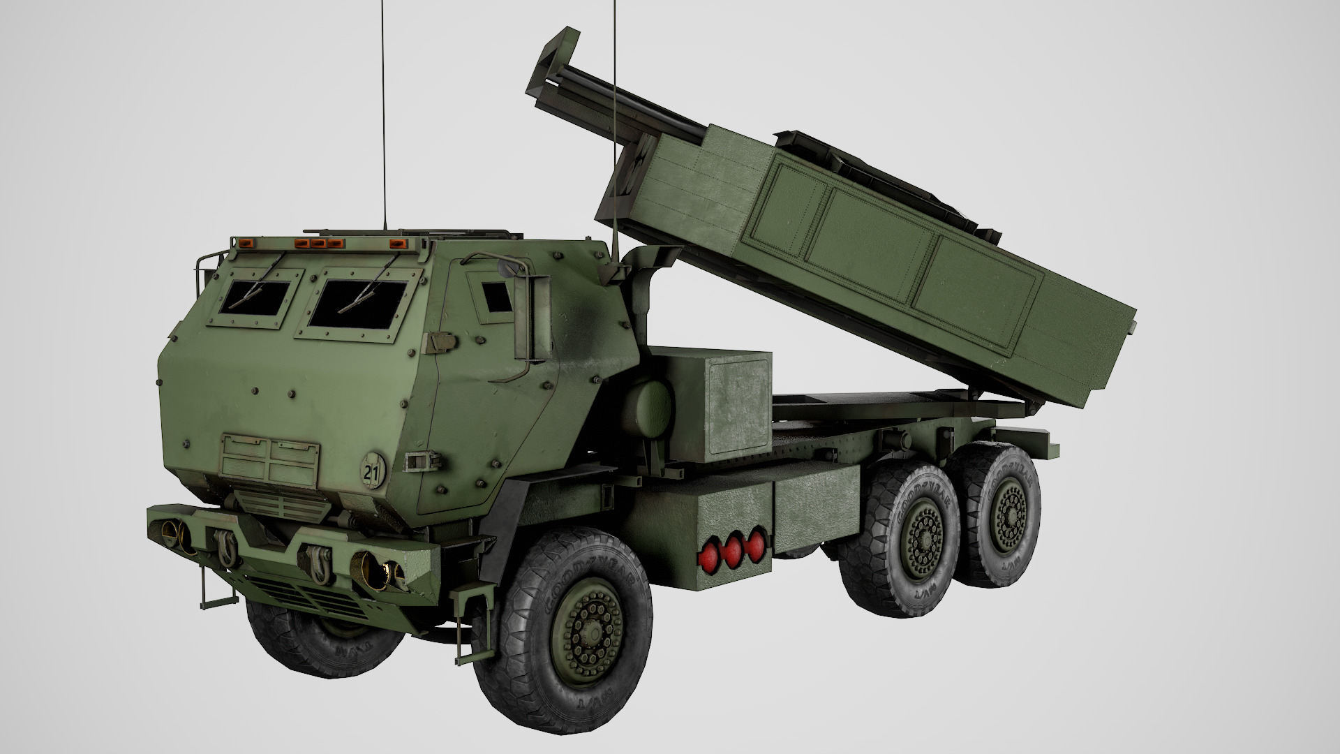 Lowpoly M142 HIMARS Artillery System Low-poly 3D model_6