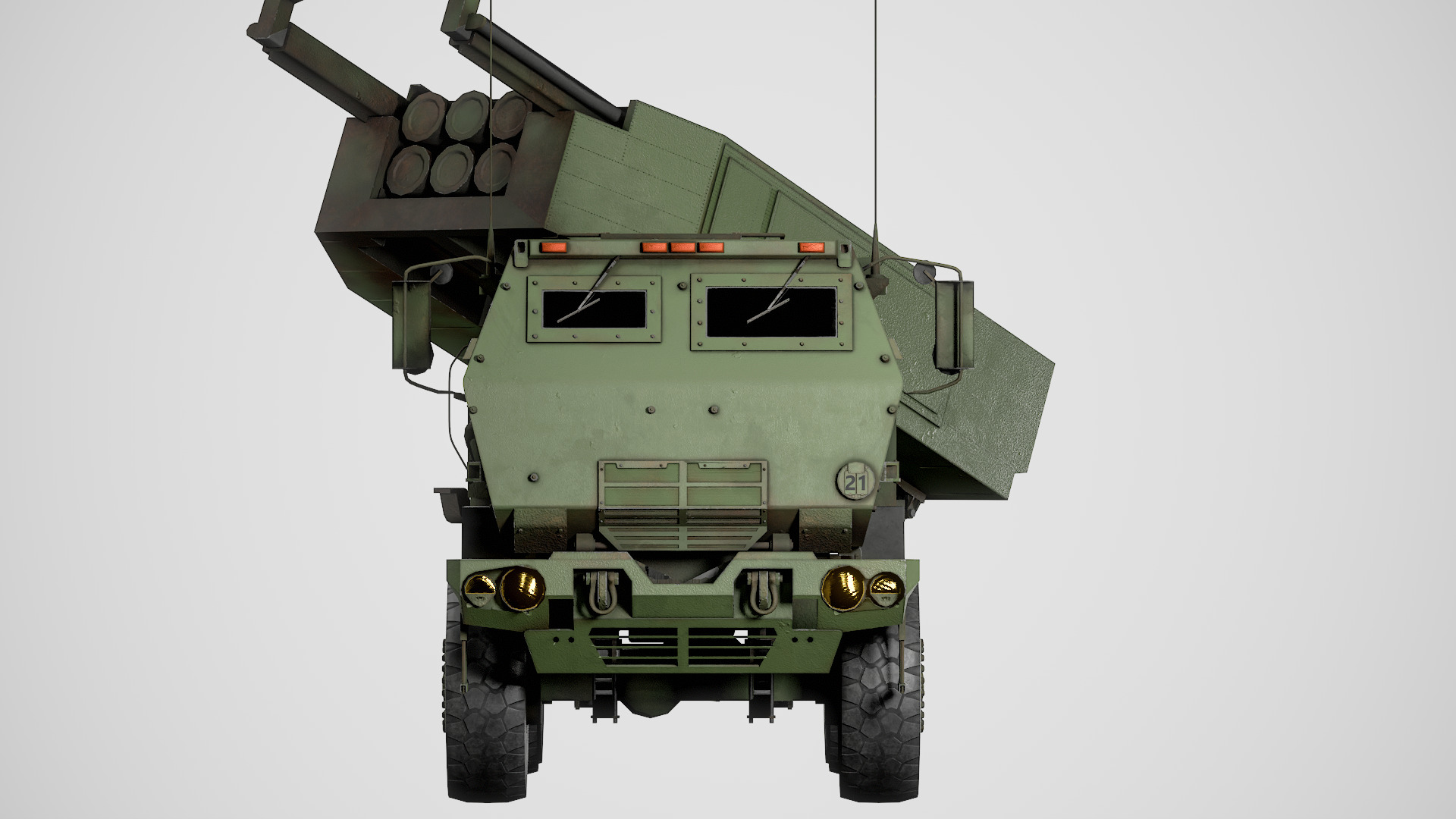 Lowpoly M142 HIMARS Artillery System Low-poly 3D model_5