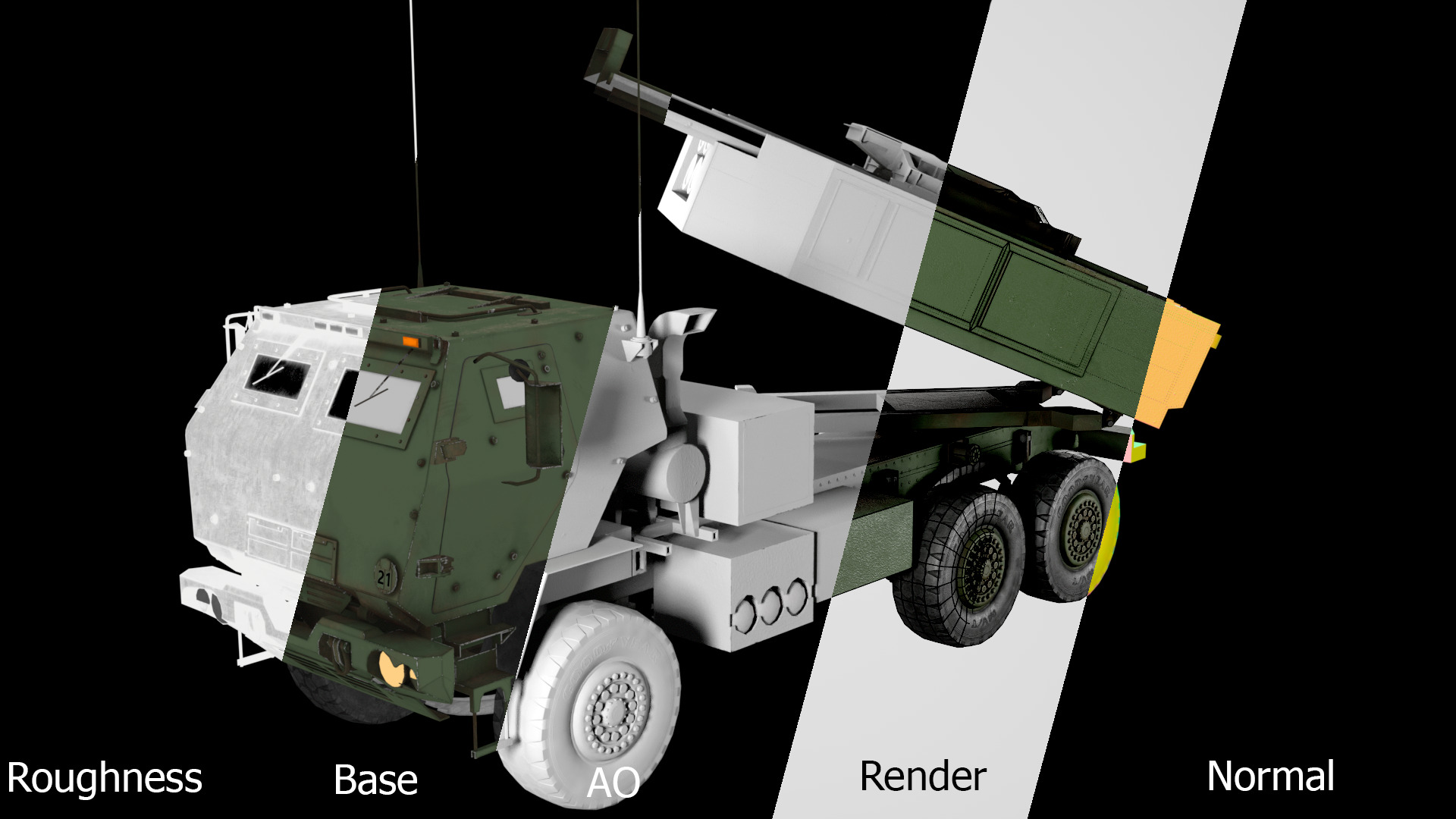 Lowpoly M142 HIMARS Artillery System Low-poly 3D model_8