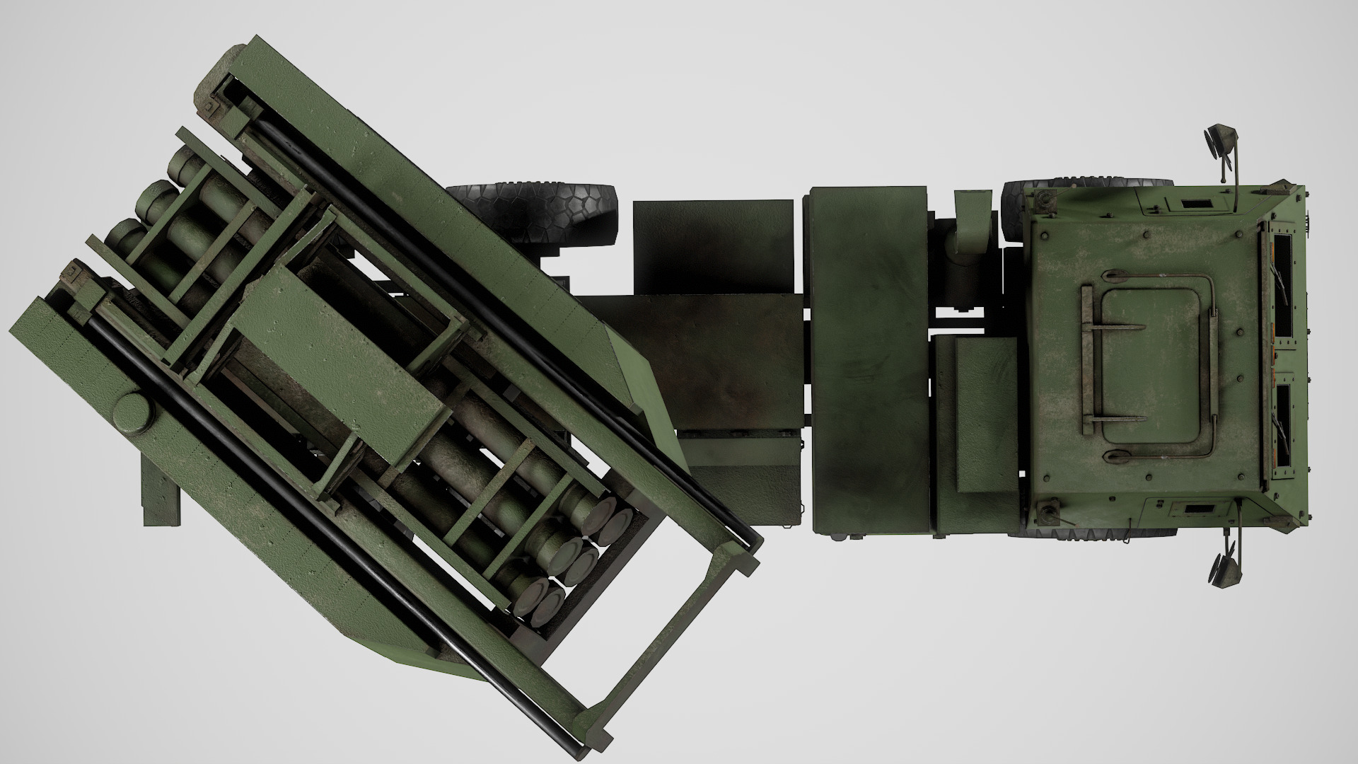 Lowpoly M142 HIMARS Artillery System Low-poly 3D model_7