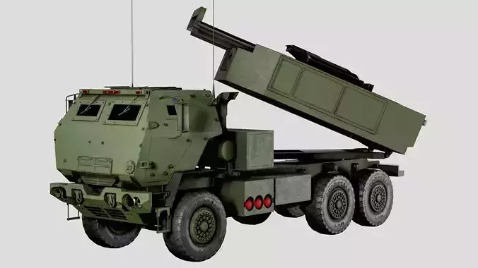 Lowpoly M142 HIMARS Artillery System Low-poly 3D model