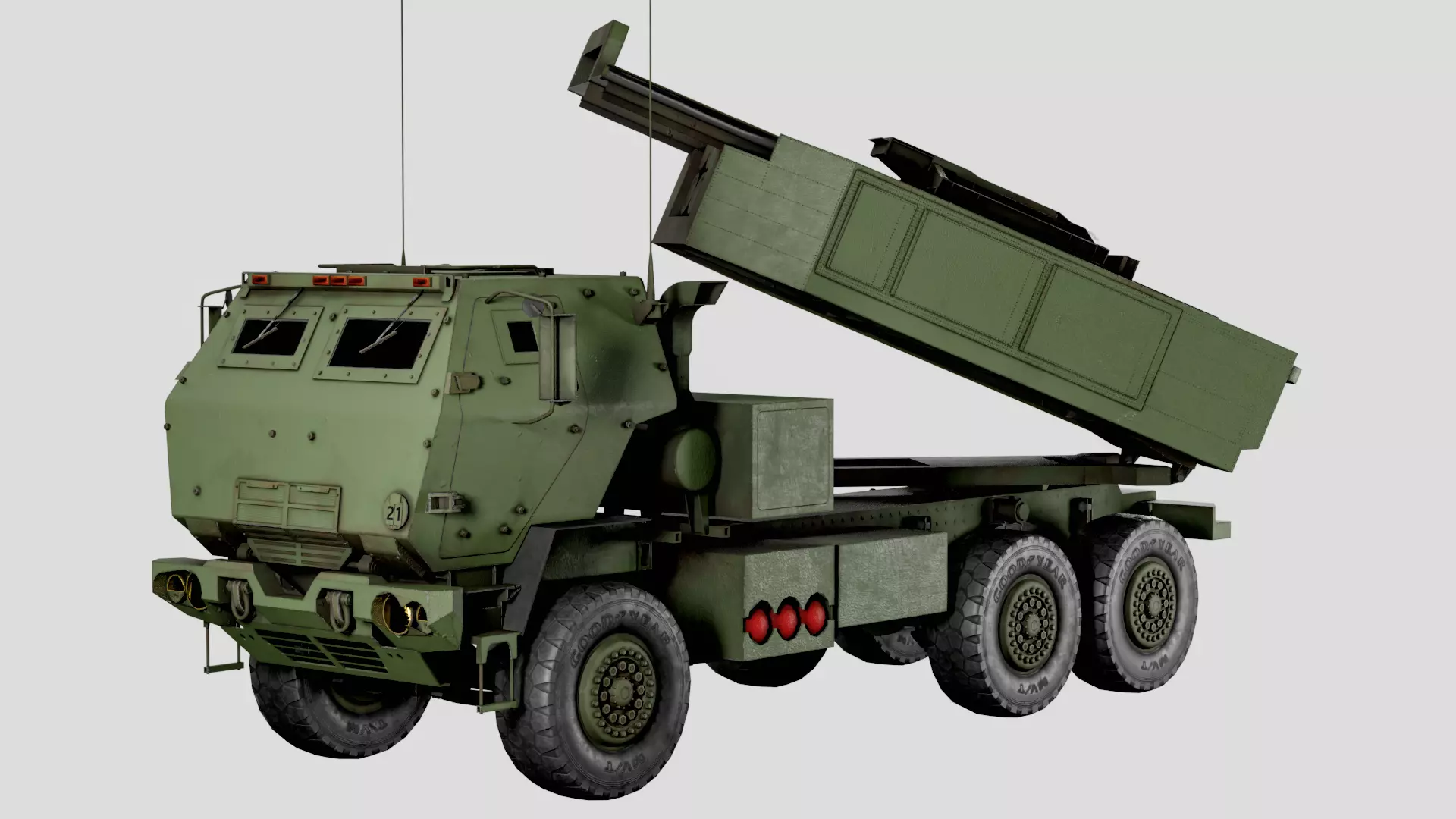 Lowpoly M142 HIMARS Artillery System Low-poly 3D model_0