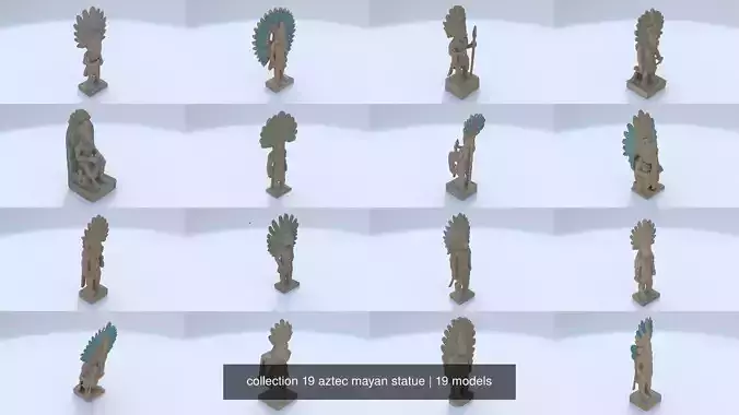 collection 19 aztec mayan statue