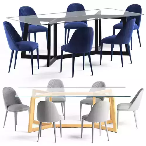 Globewest Lucille Dinning Chair an Geo Dinning Table 3D model