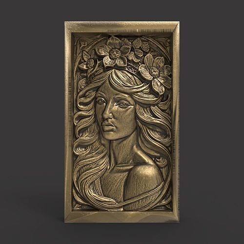 girl frame wall decor  3D print model
