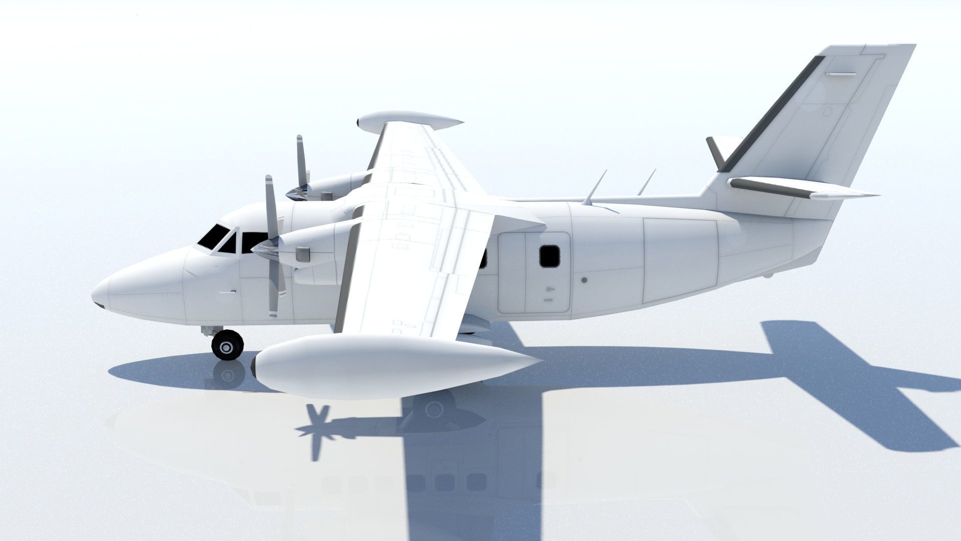 Let 410 Turbolet Static blank Low-poly 3D model_1