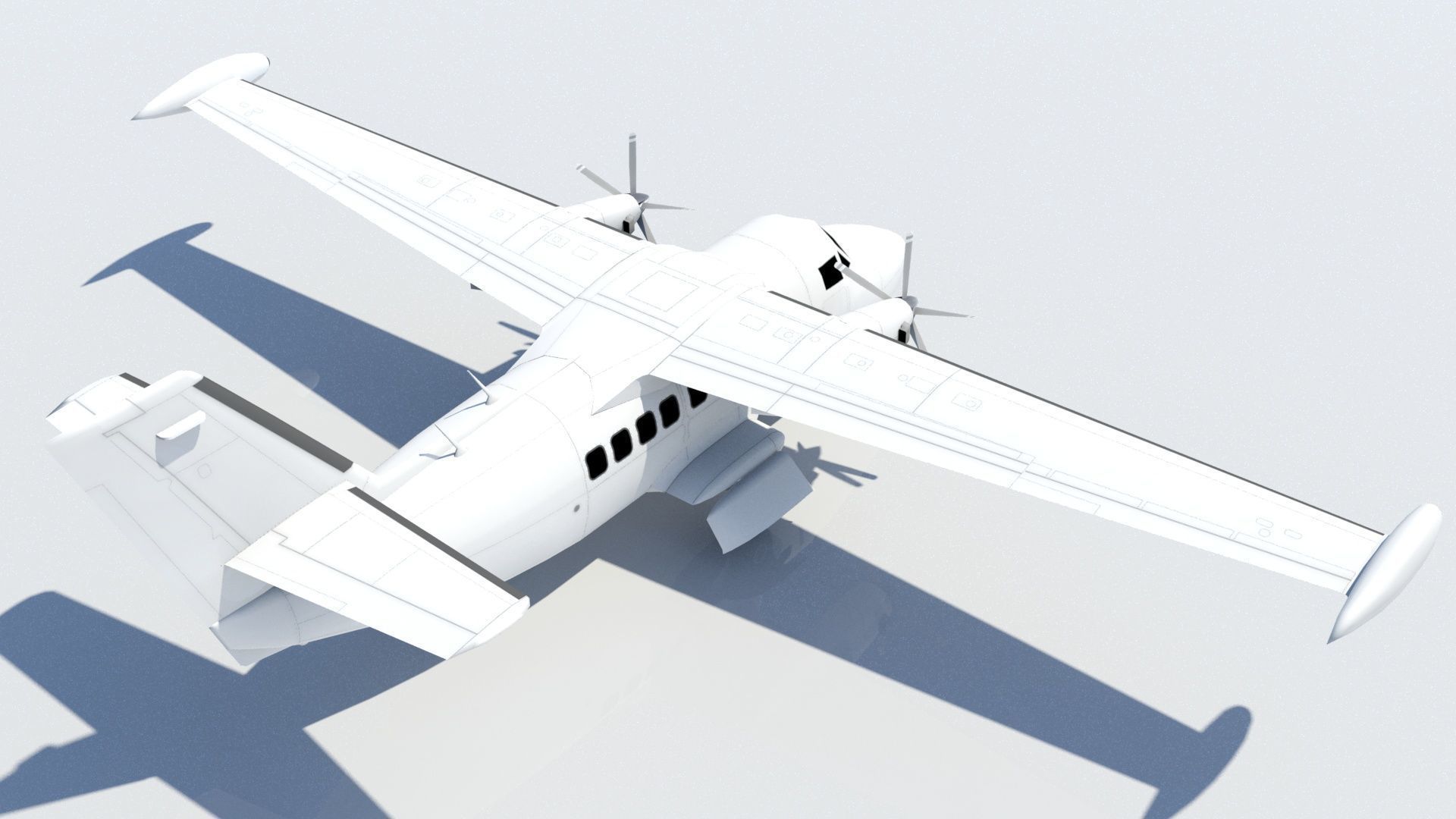 Let 410 Turbolet Static blank Low-poly 3D model_4