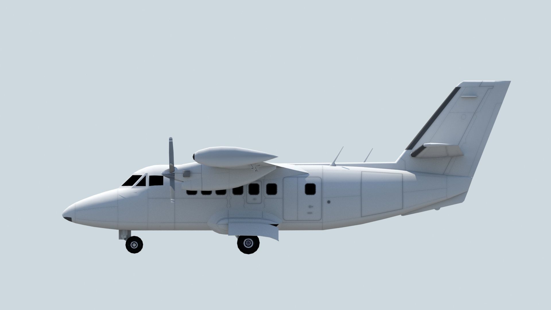 Let 410 Turbolet Static blank Low-poly 3D model_10