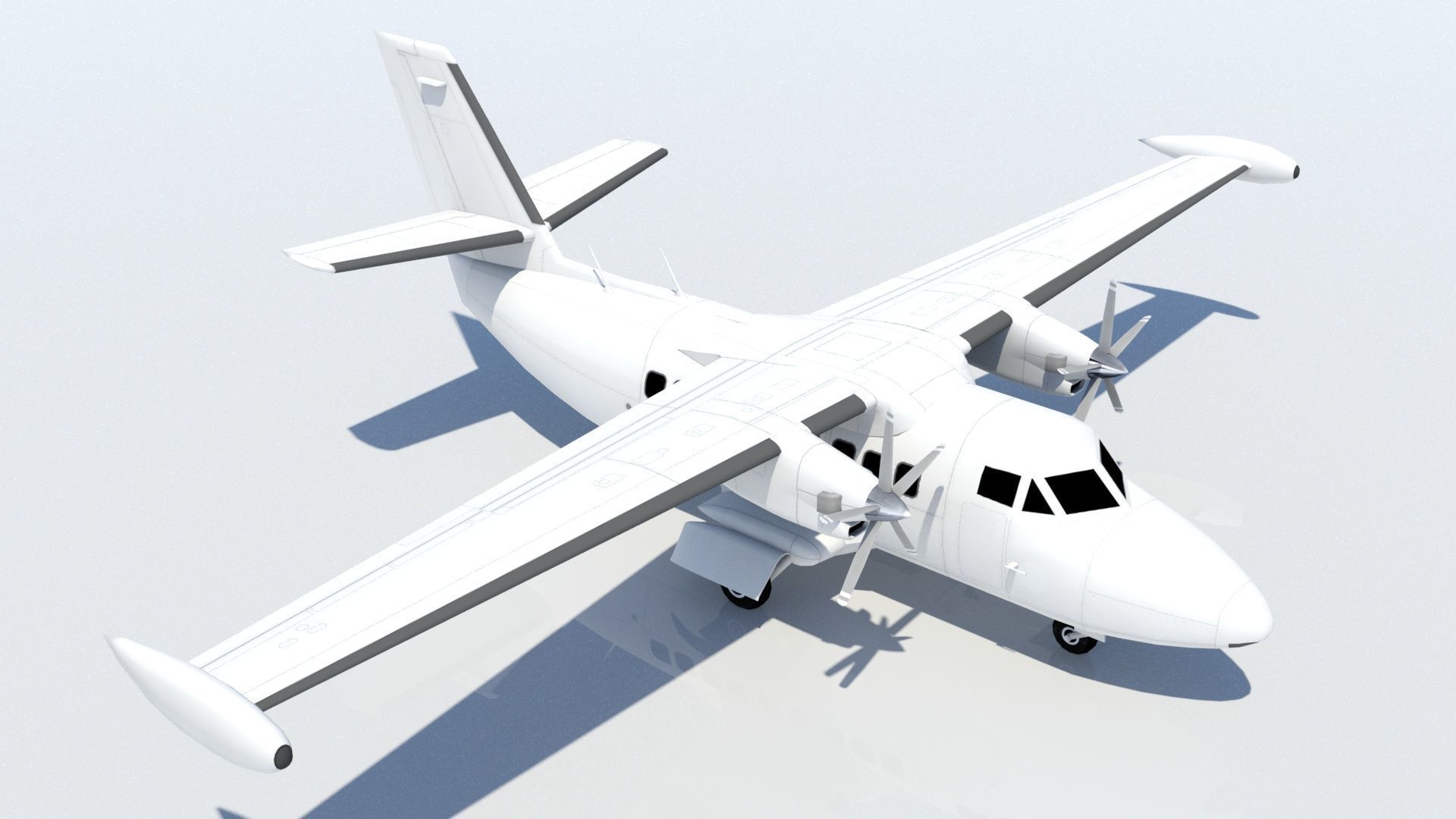 Let 410 Turbolet Static blank Low-poly 3D model_6