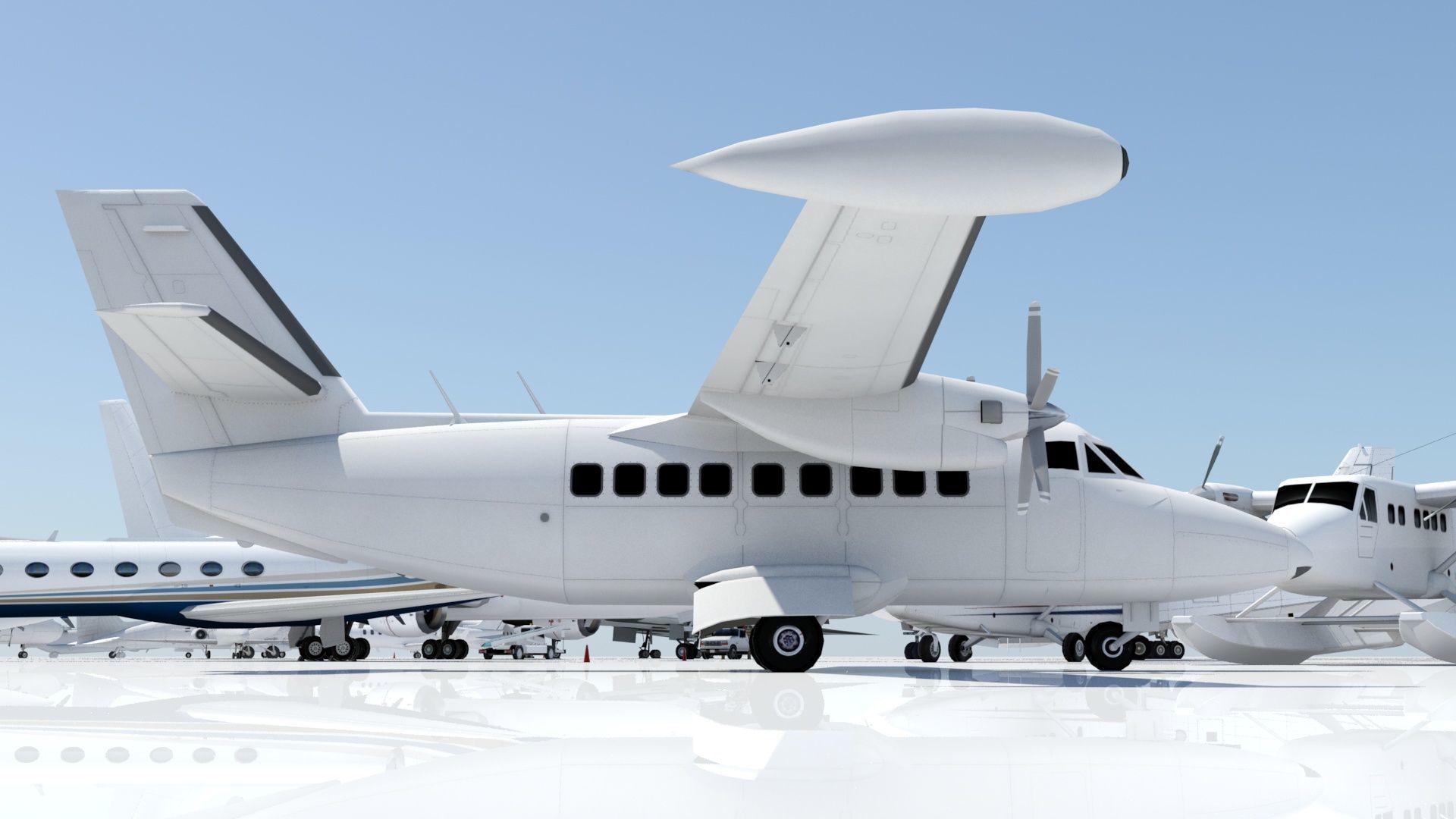 Let 410 Turbolet Static blank Low-poly 3D model_8