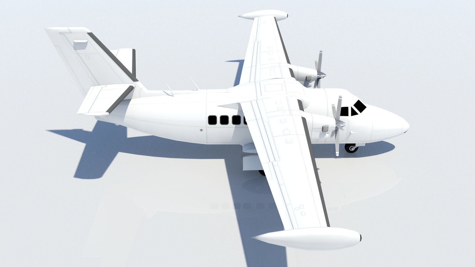 Let 410 Turbolet Static blank Low-poly 3D model_5