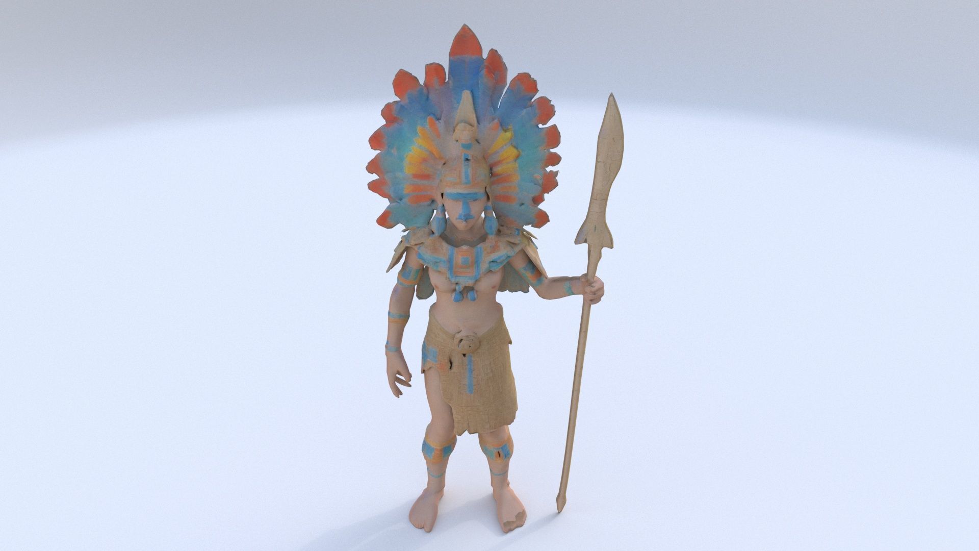 Aztect Priest 3 3D model_1