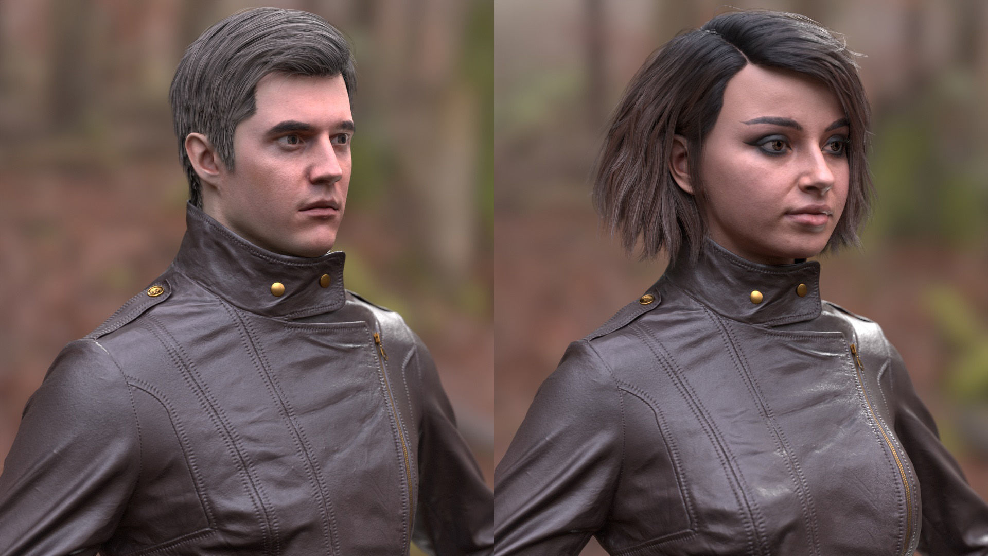 Casual Outfit 2 - Male - Female MH - UE5 Skeletons - Rigged Low-poly 3D model_14