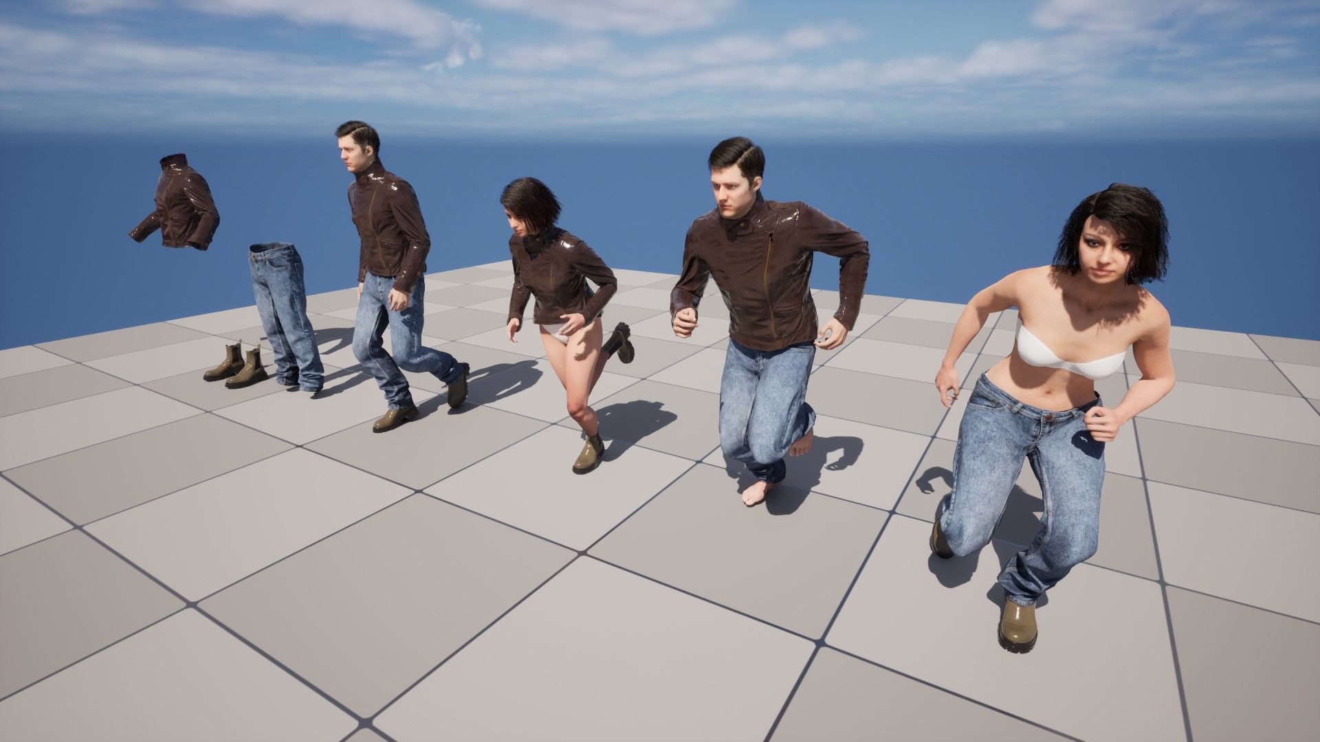 Casual Outfit 2 - Male - Female MH - UE5 Skeletons - Rigged Low-poly 3D model_19