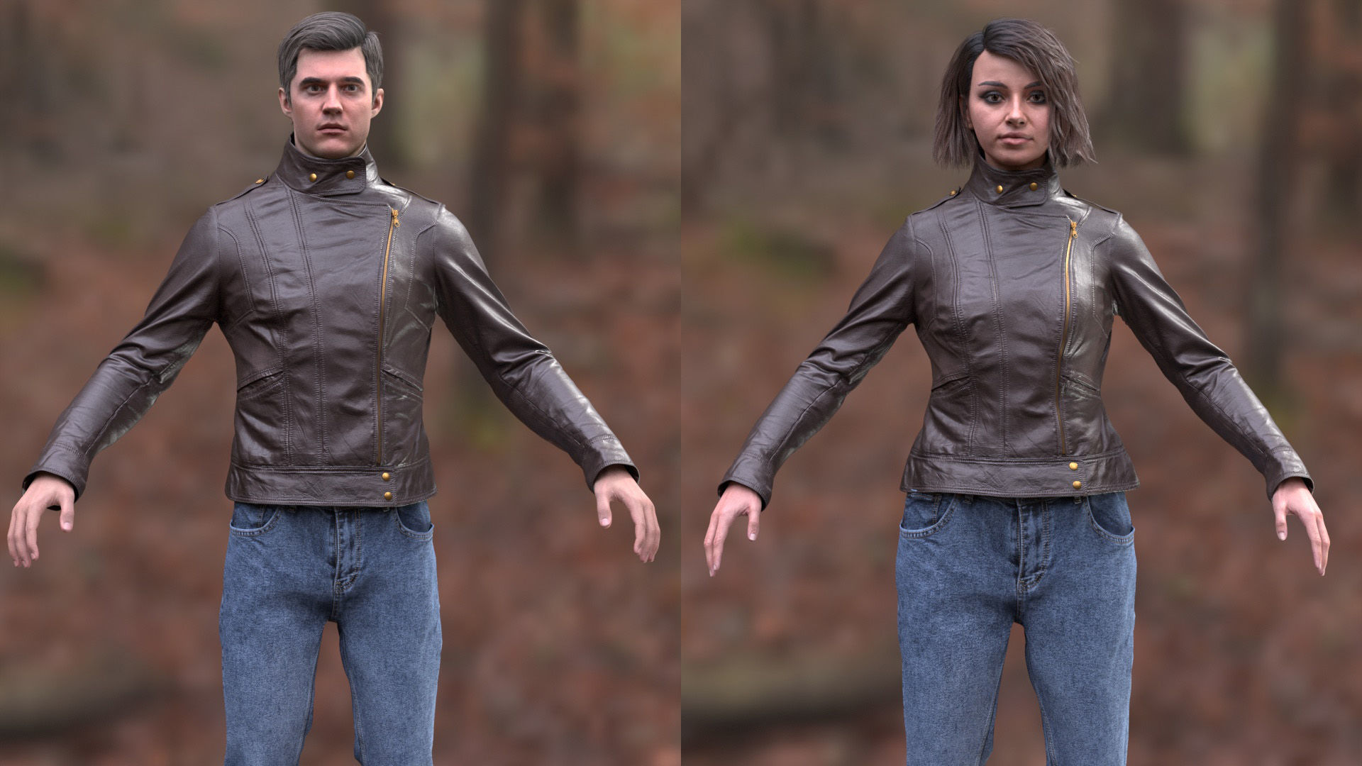 Casual Outfit 2 - Male - Female MH - UE5 Skeletons - Rigged Low-poly 3D model_8