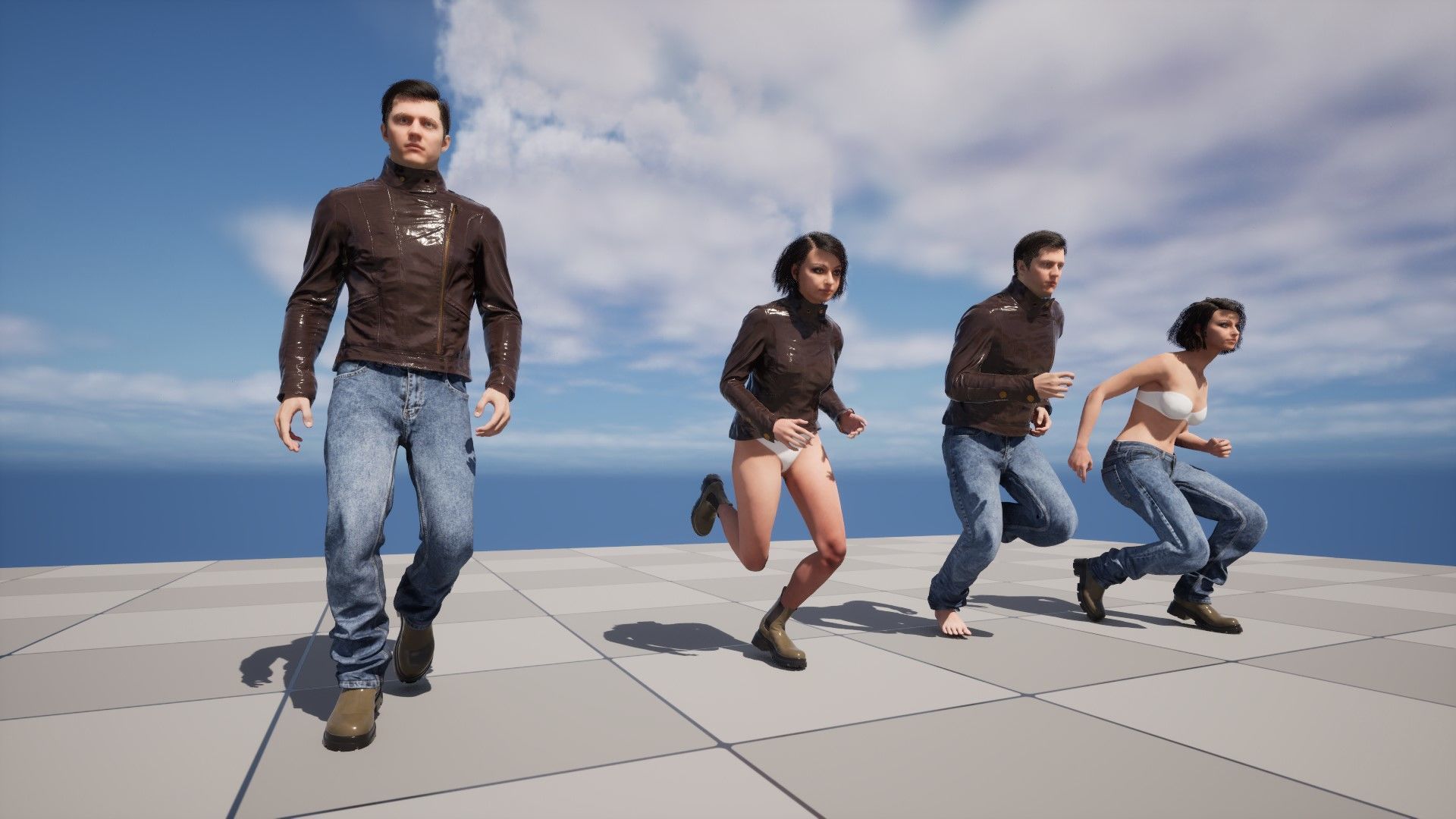 Casual Outfit 2 - Male - Female MH - UE5 Skeletons - Rigged Low-poly 3D model_20