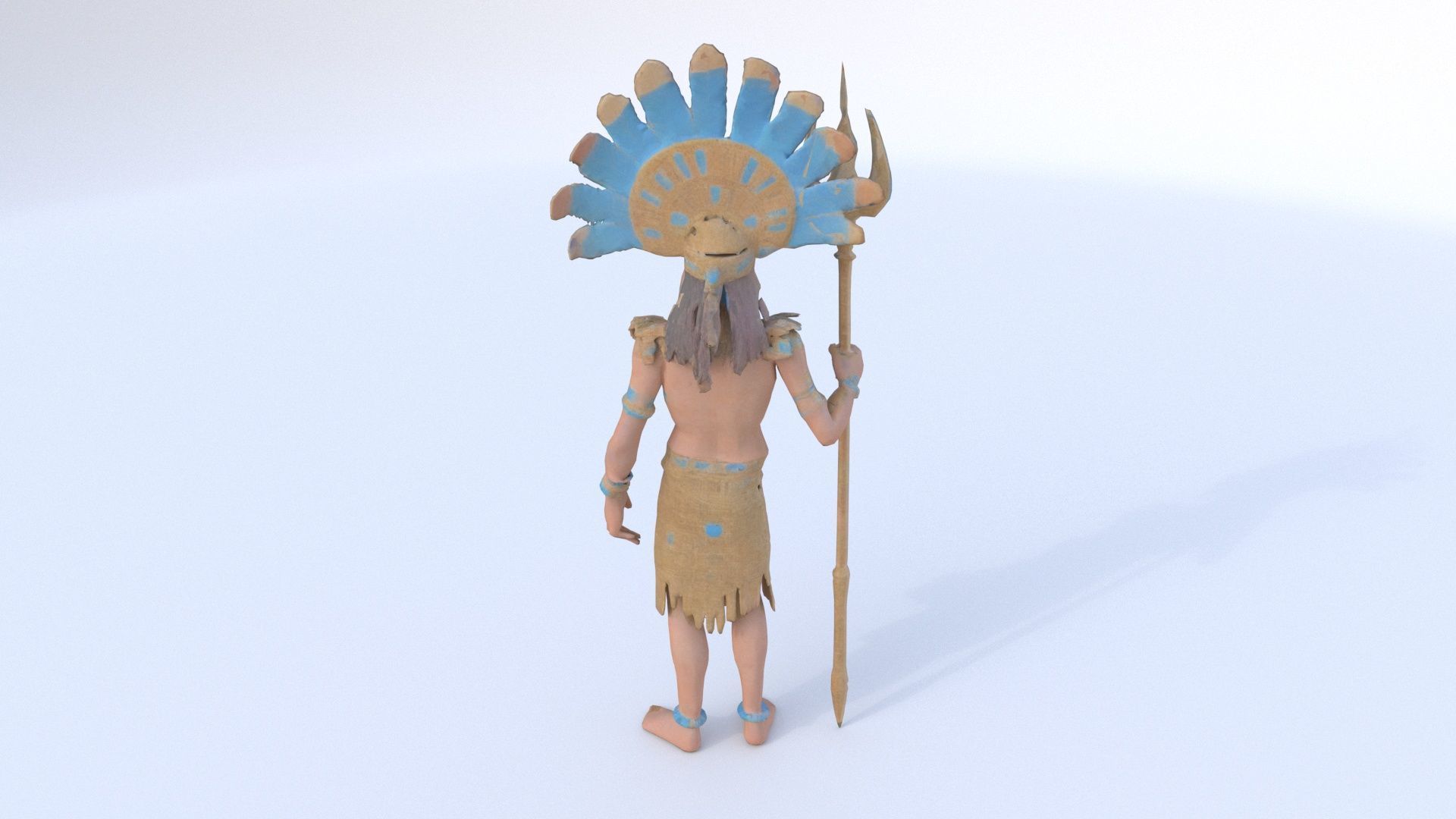 Aztect Priest 5 3D model_4