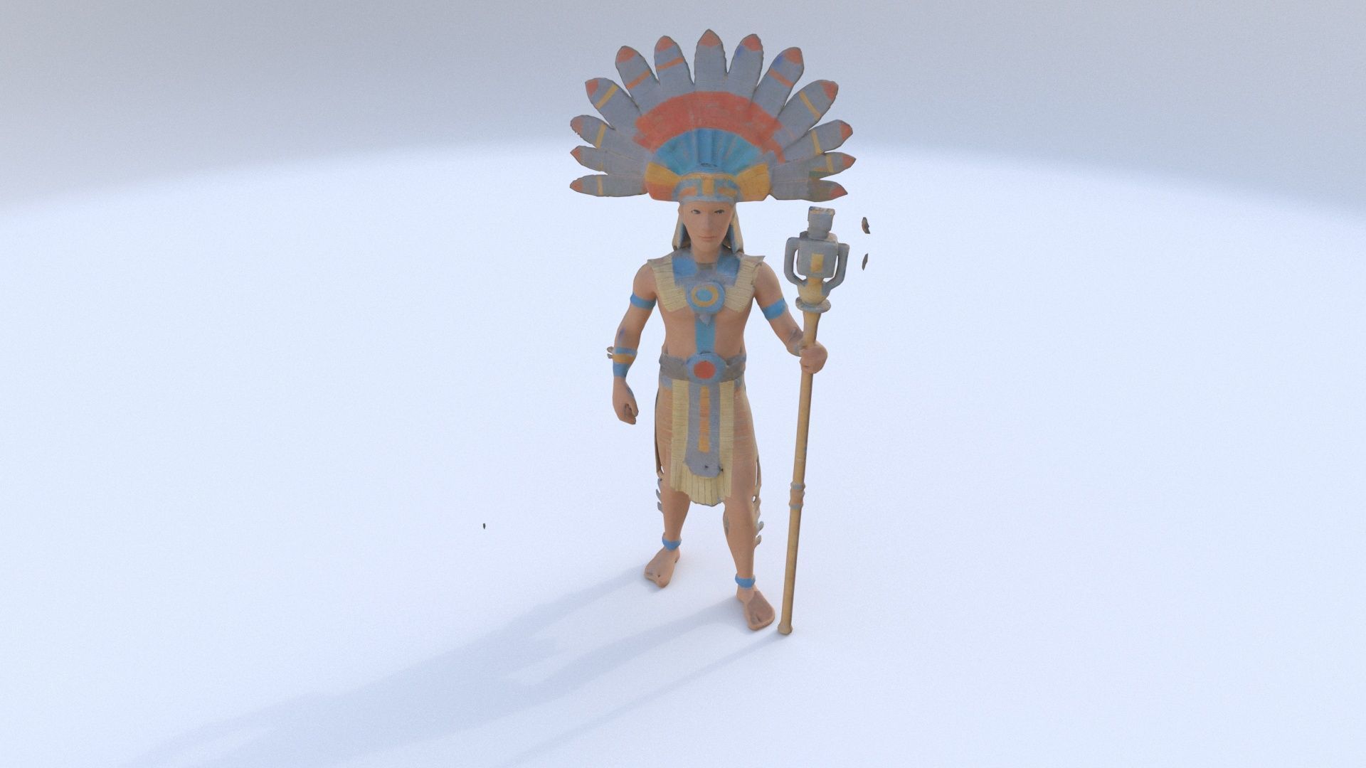 Aztect Priest 7 3D model_1