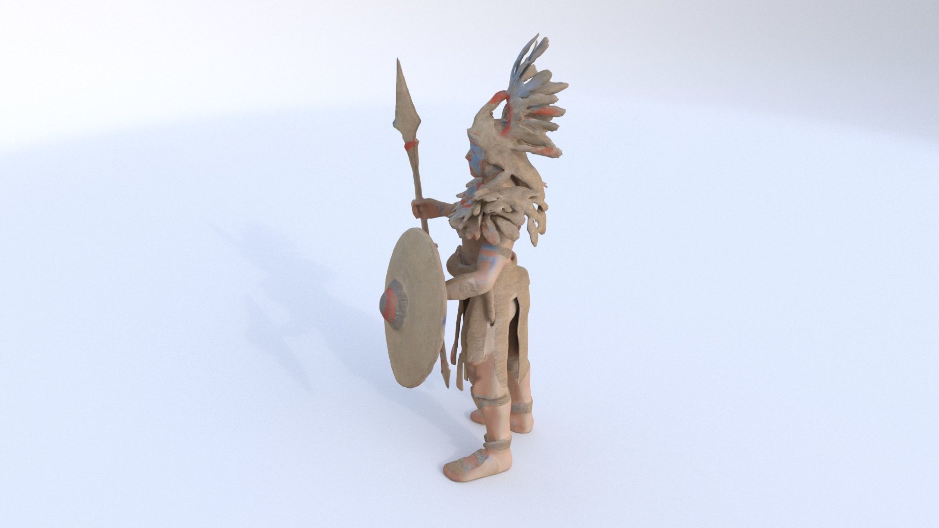 Aztect warrior 1 3D model_2