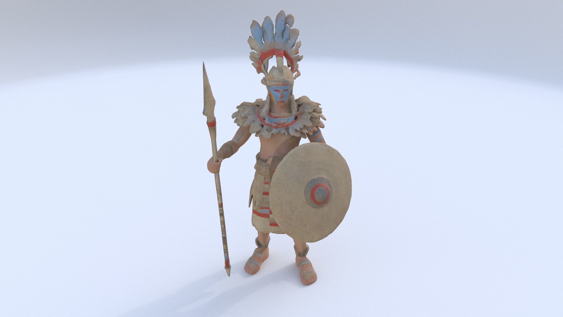 Aztect warrior 1 3D model_1