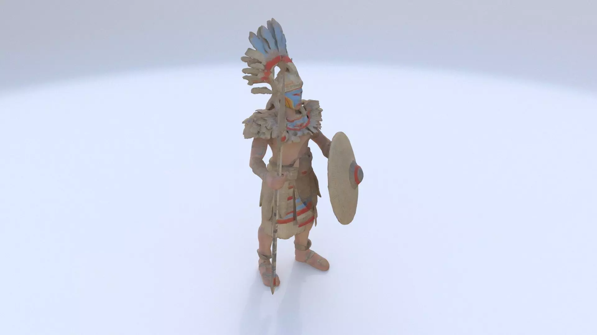 Aztect warrior 1 3D model_0