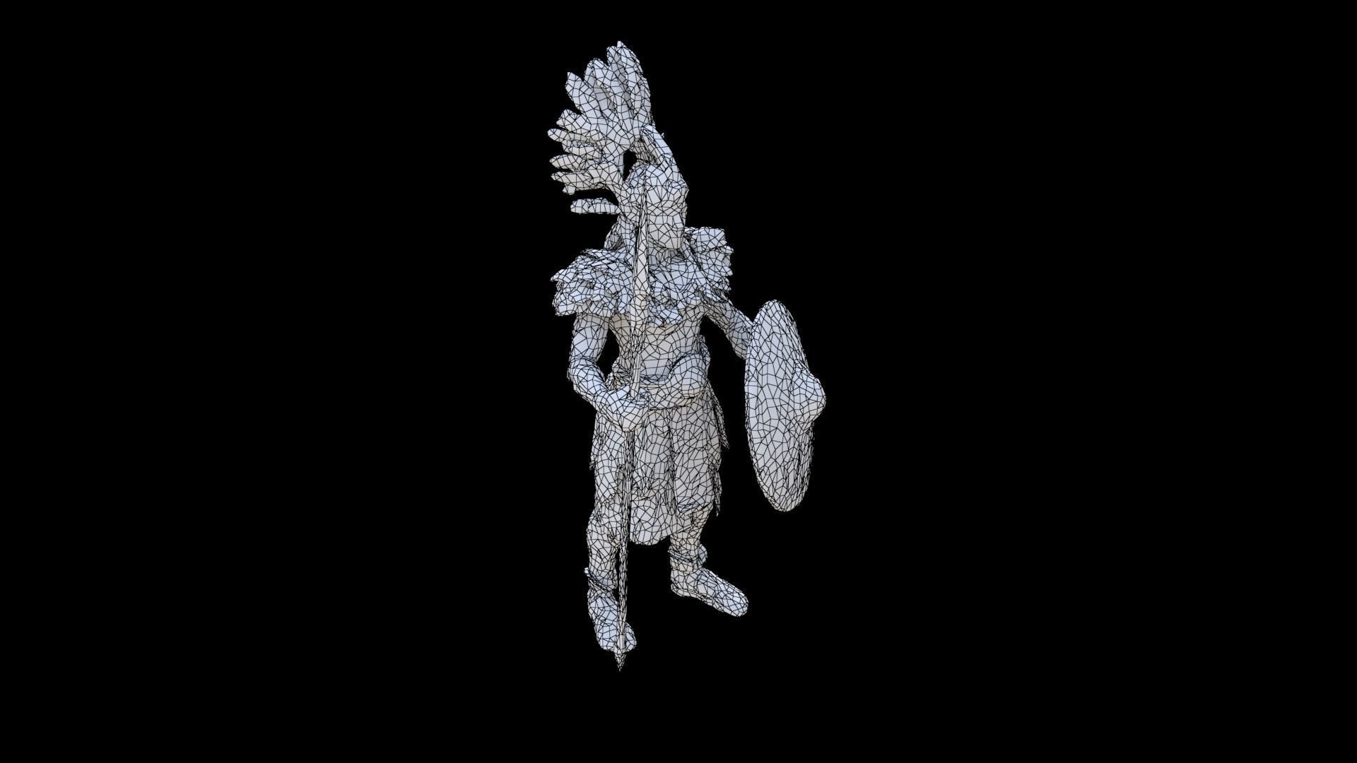 Aztect warrior 1 3D model_5