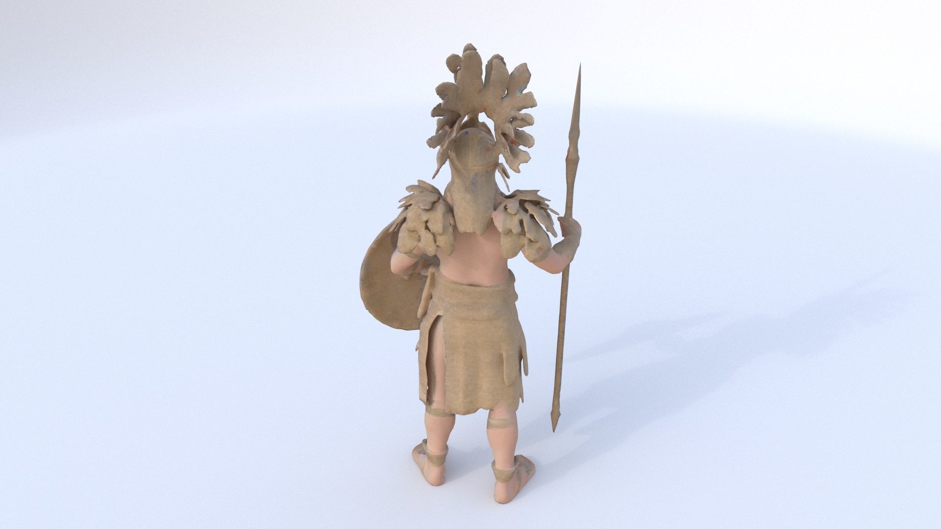 Aztect warrior 1 3D model_4