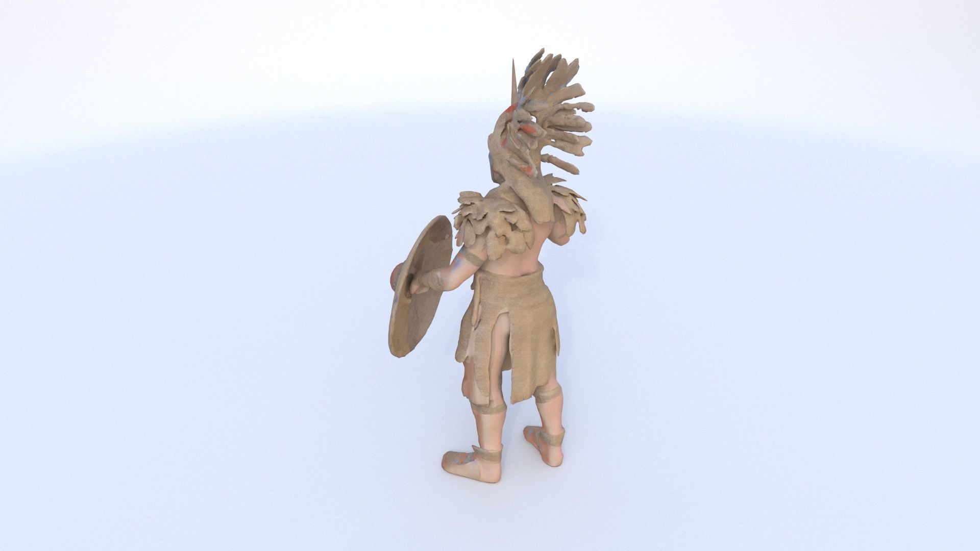 Aztect warrior 1 3D model_3