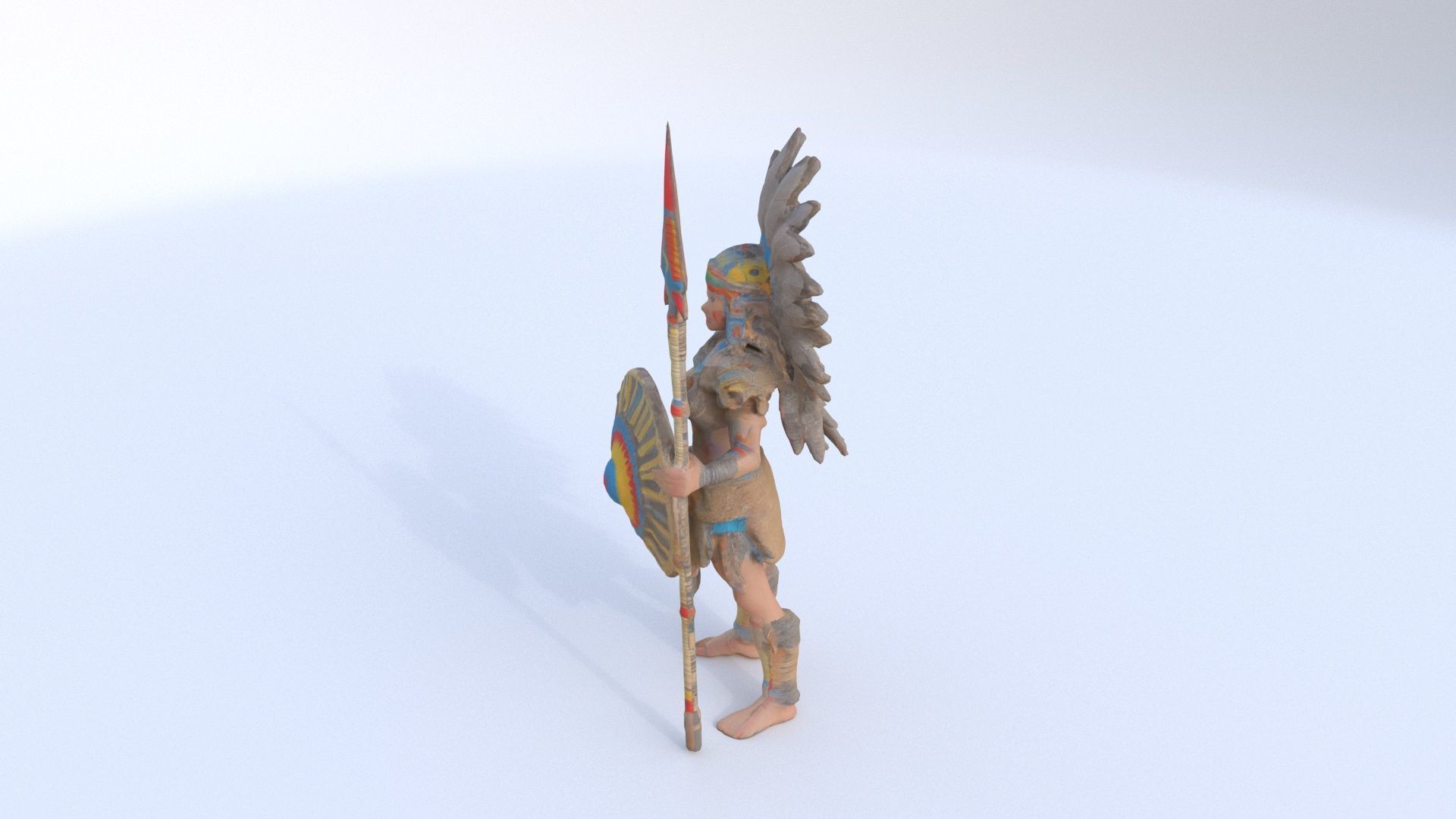 Aztect warrior 2 3D model_2