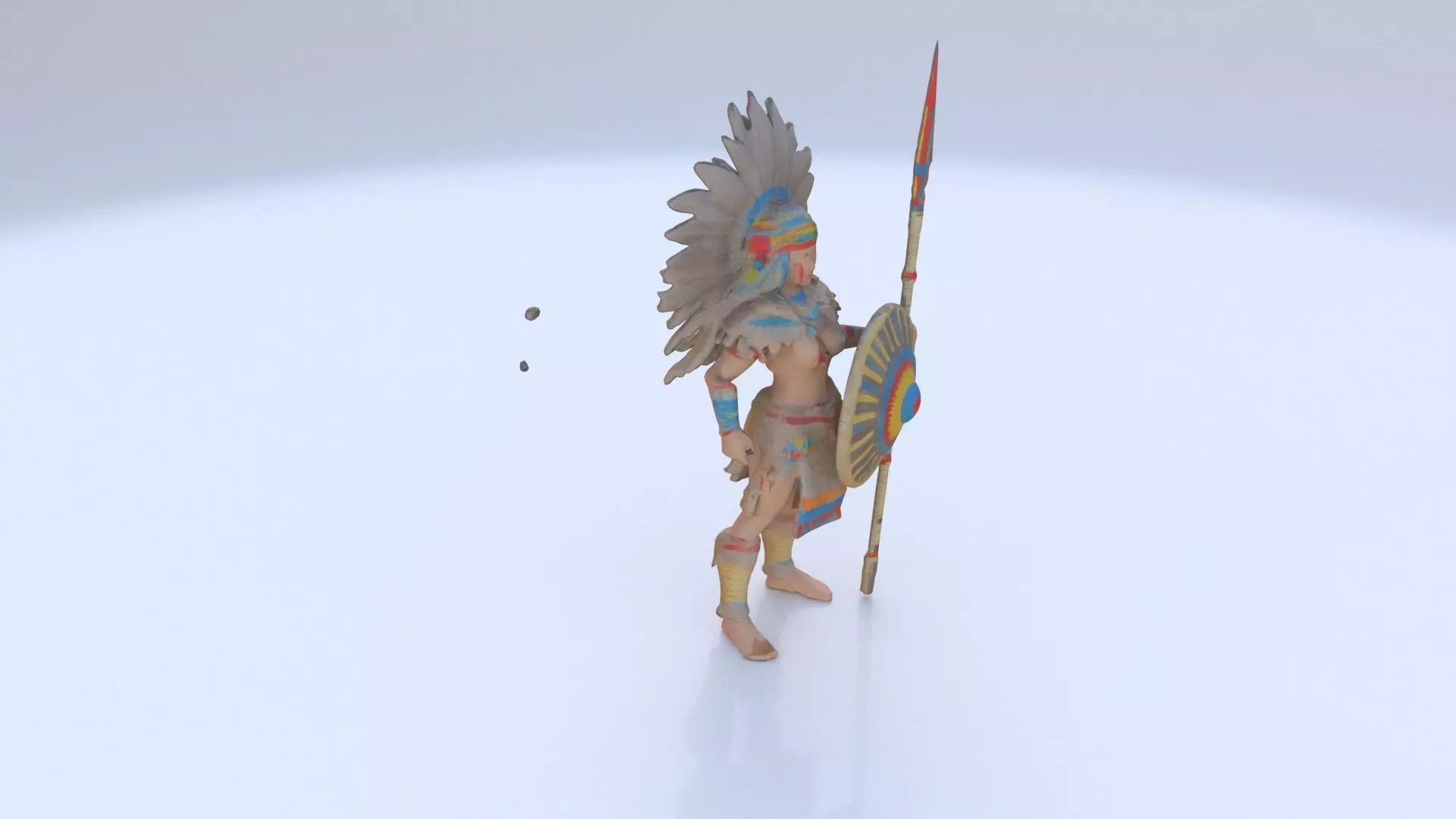 Aztect warrior 2 3D model_0