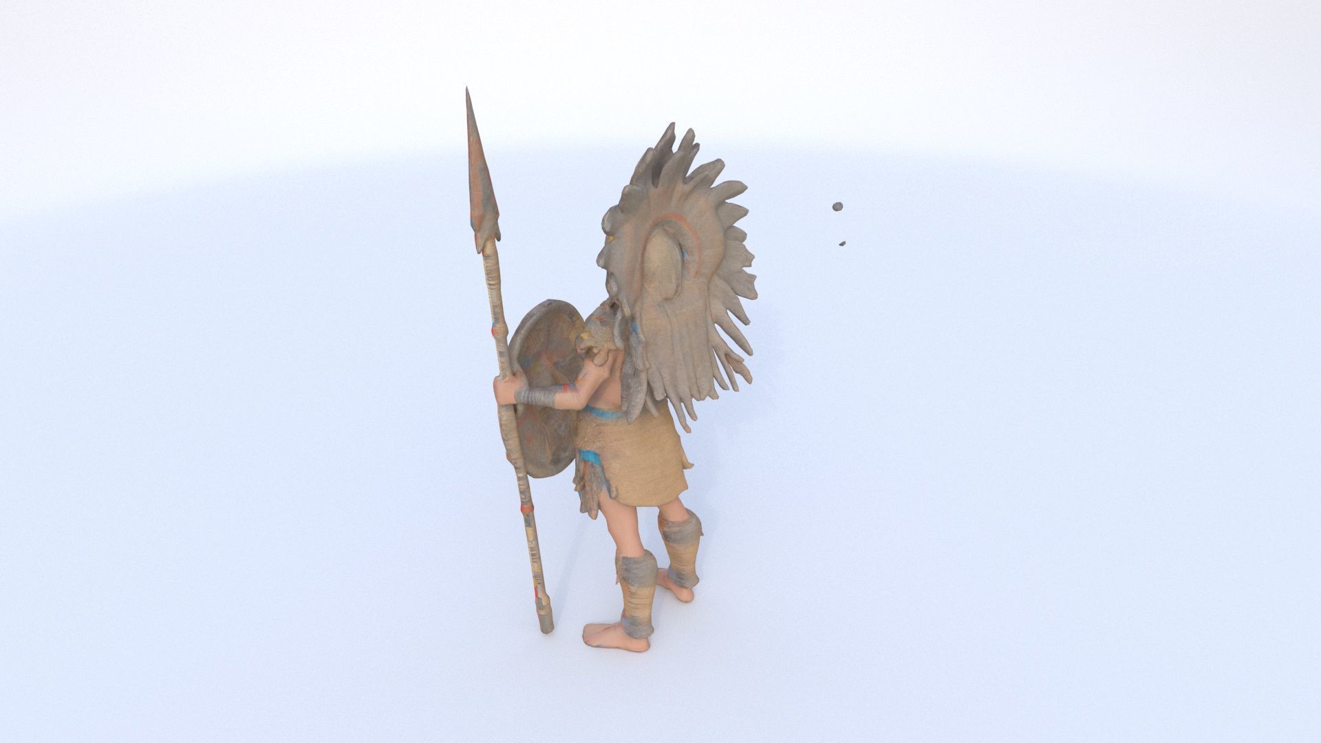 Aztect warrior 2 3D model_3