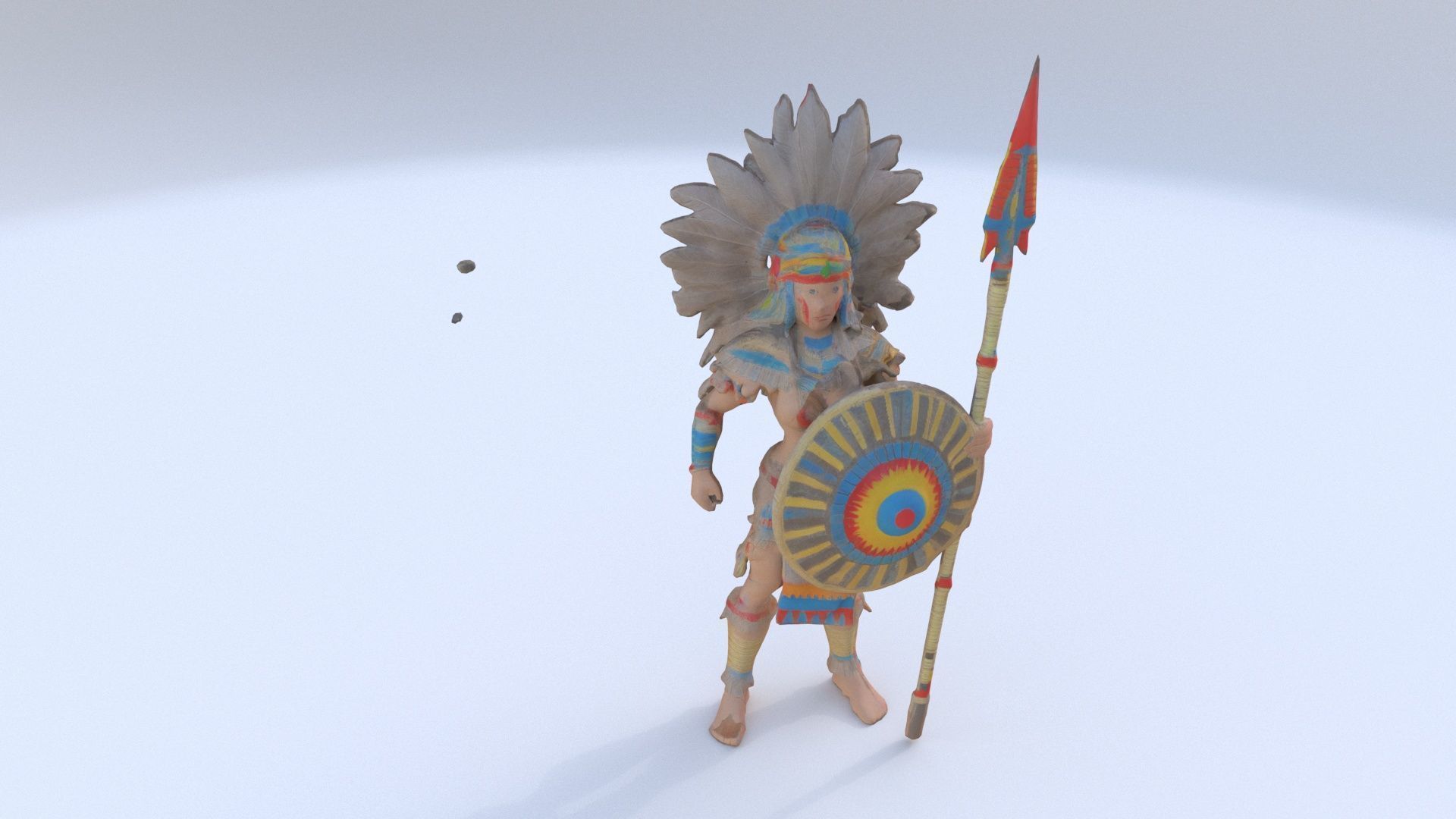 Aztect warrior 2 3D model_1
