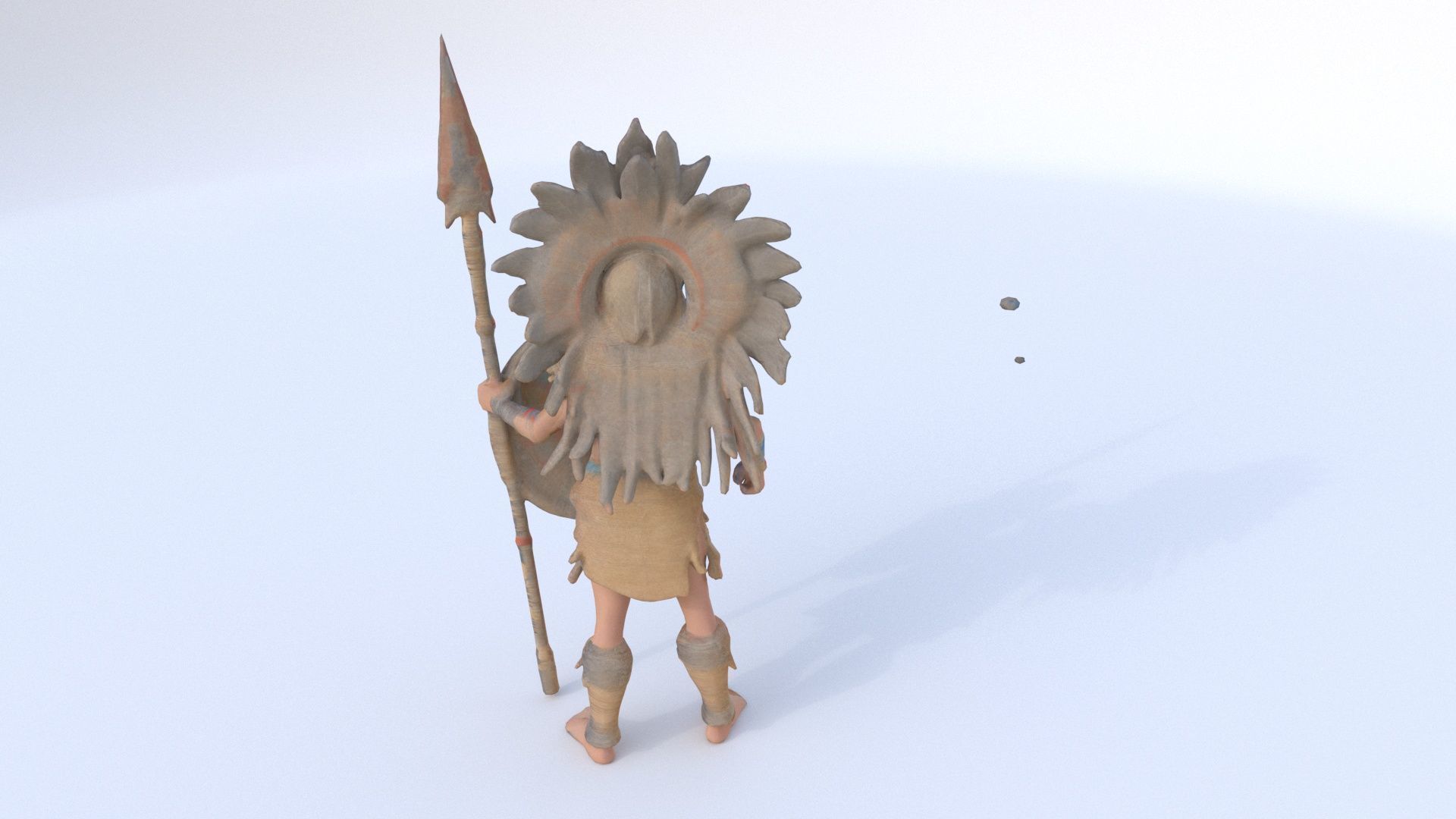 Aztect warrior 2 3D model_4