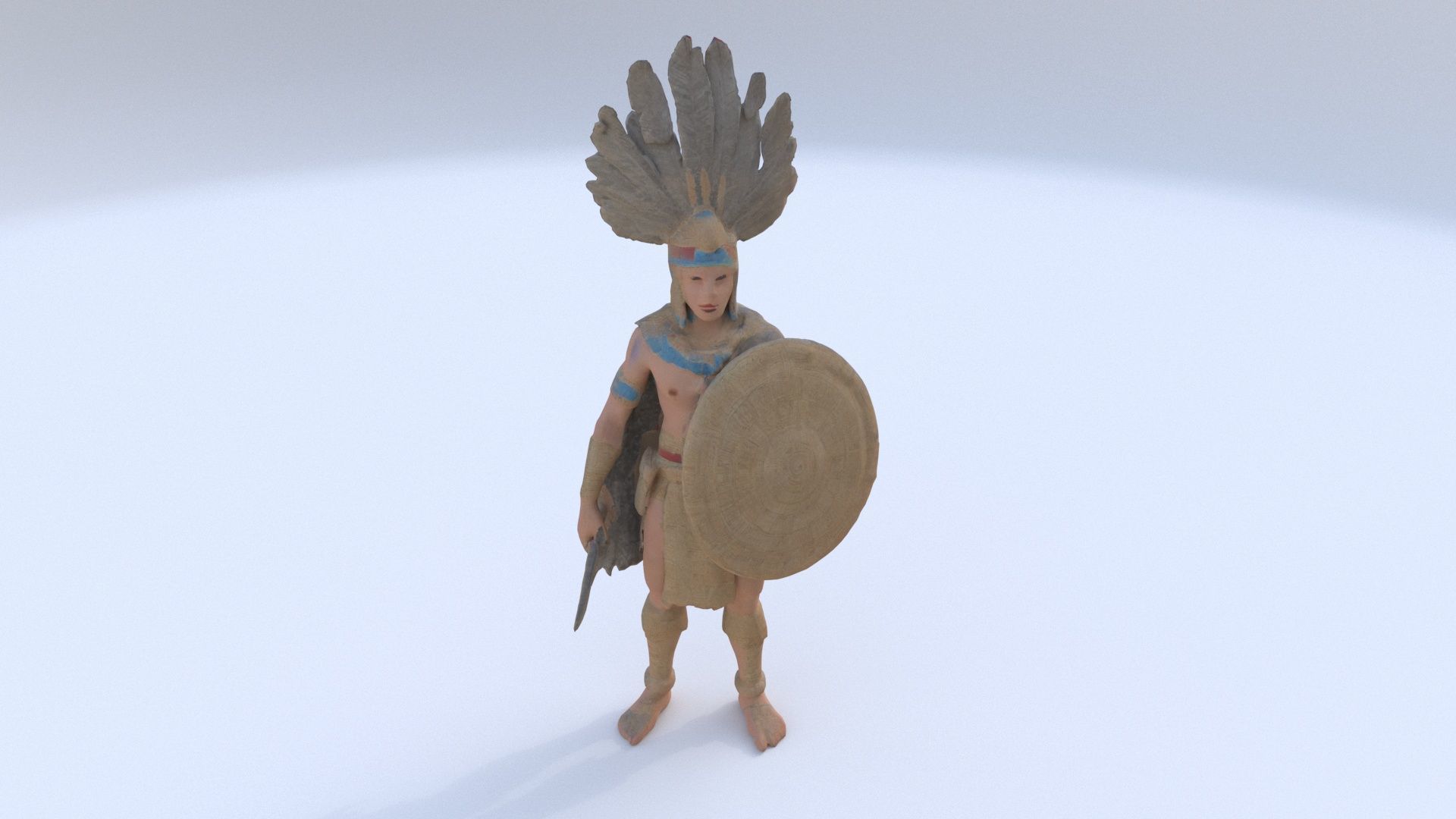 Aztect warrior 4 3D model_1