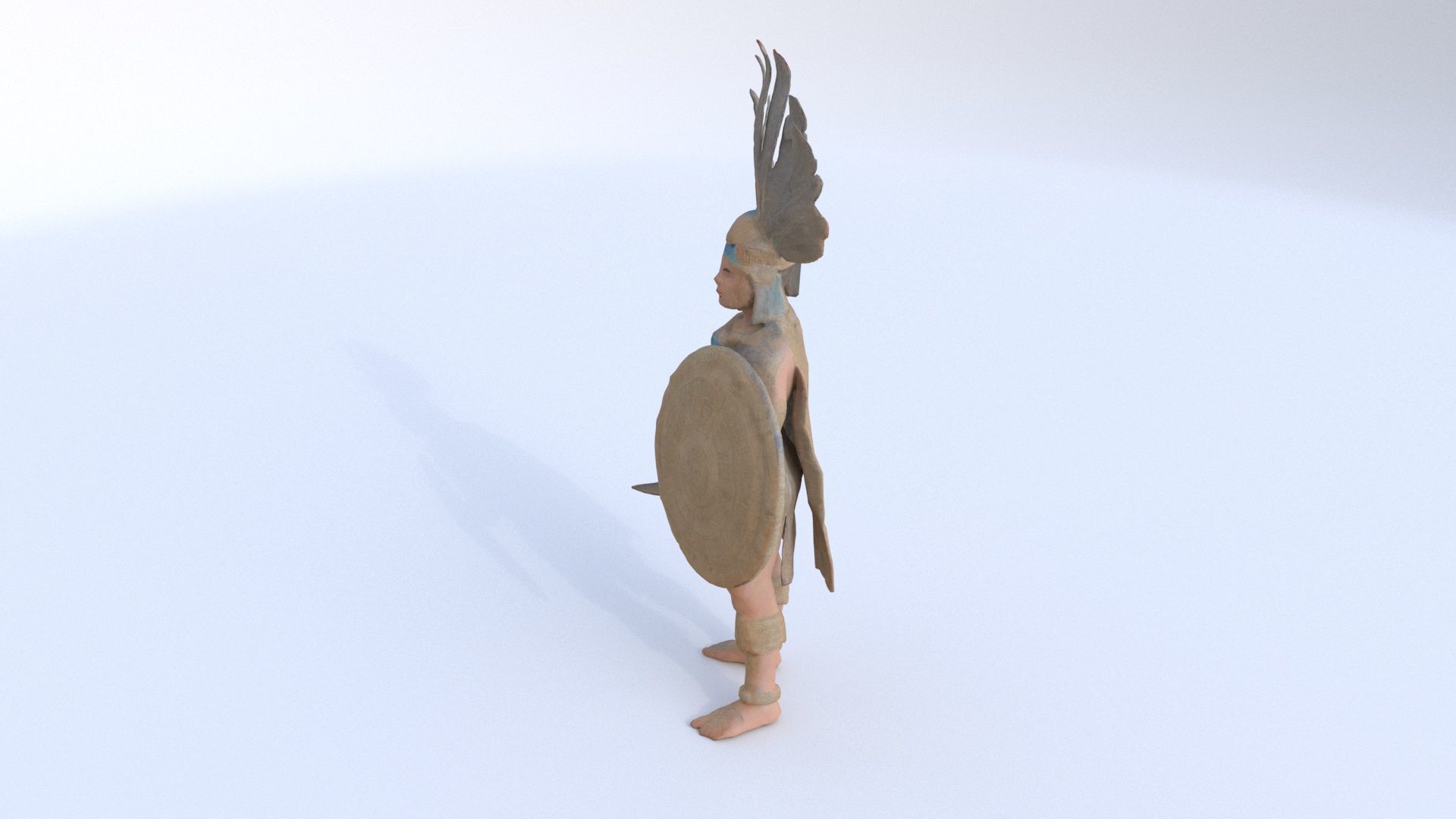 Aztect warrior 4 3D model_2
