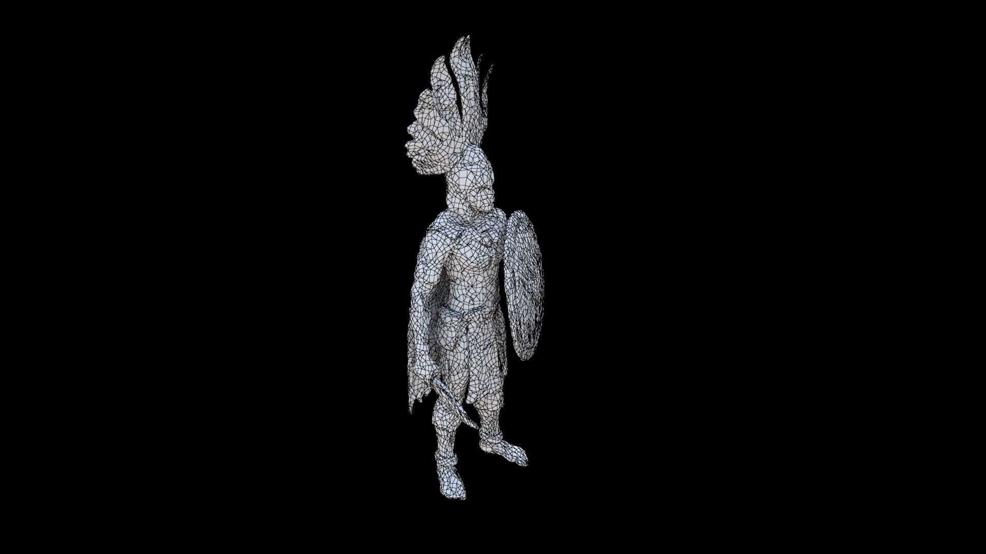 Aztect warrior 4 3D model_5