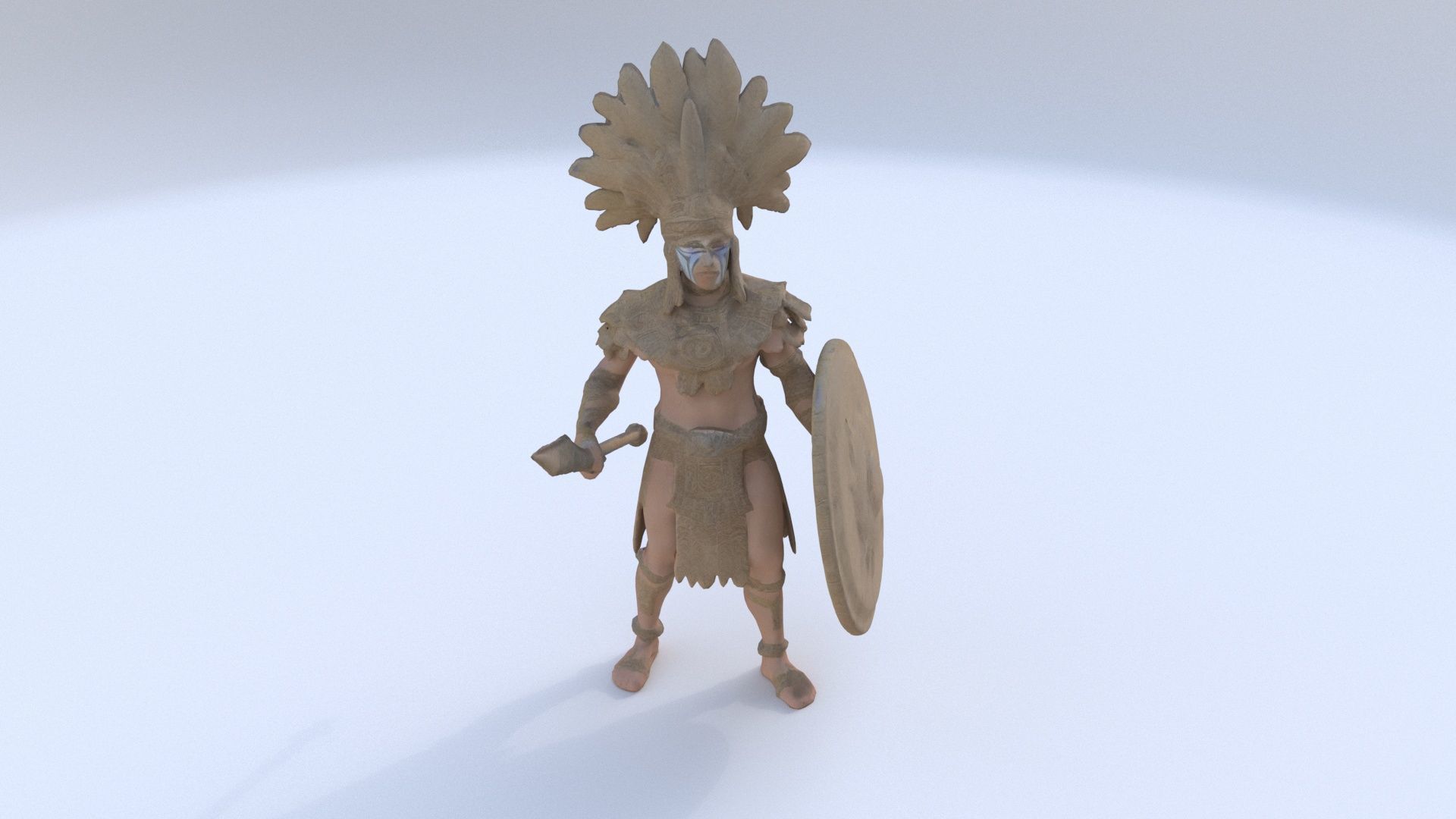 Aztect warrior 5 3D model_1