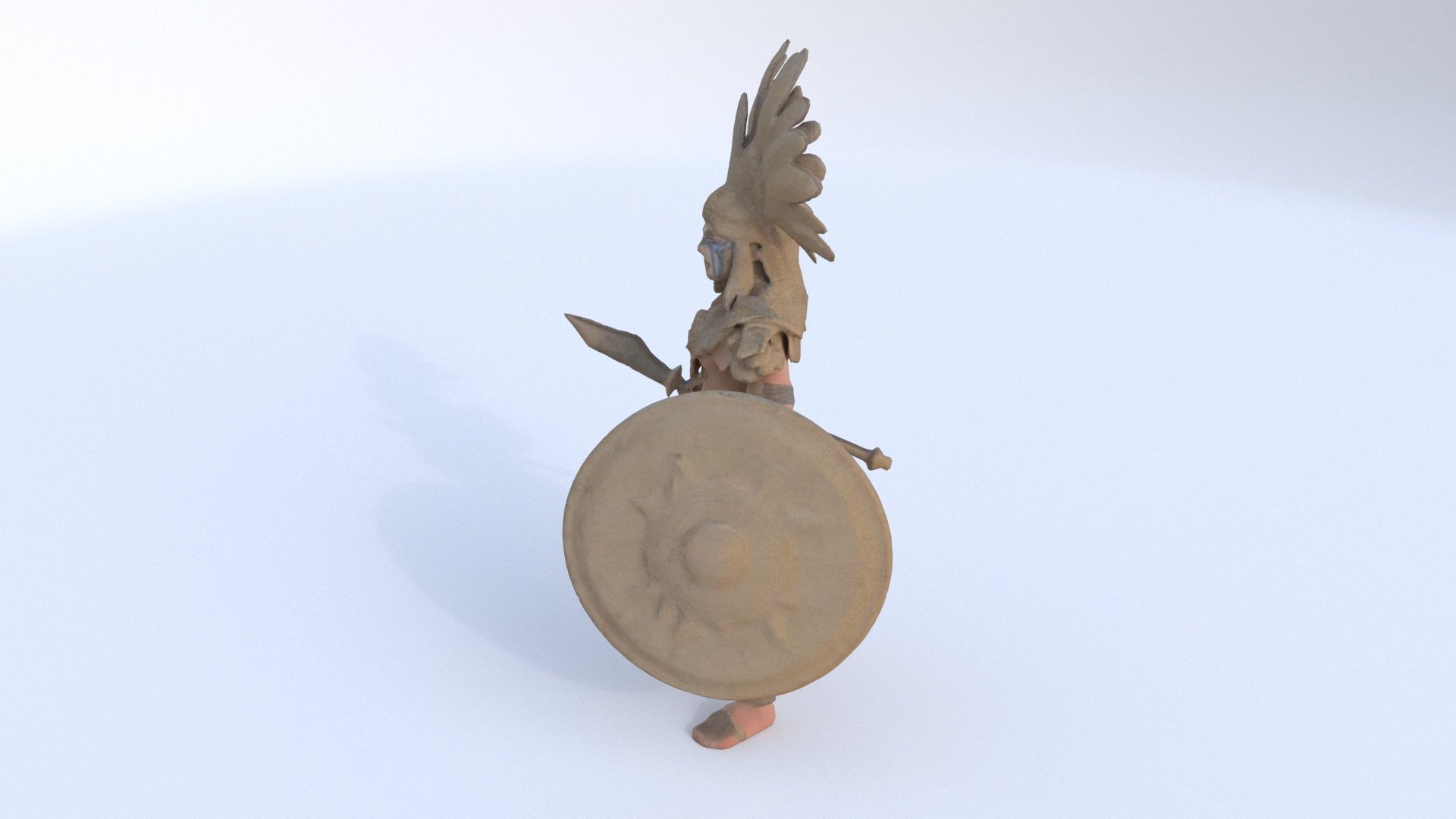 Aztect warrior 5 3D model_2