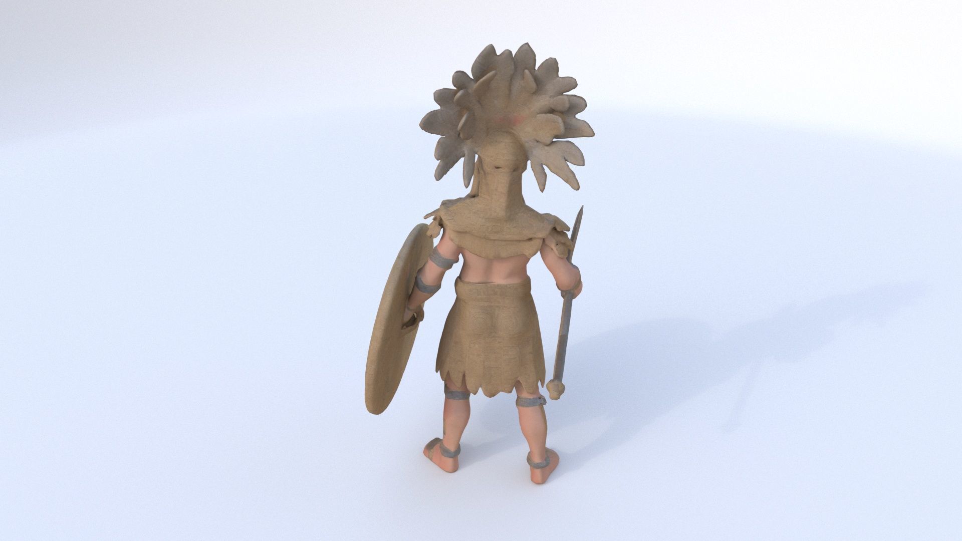 Aztect warrior 5 3D model_4