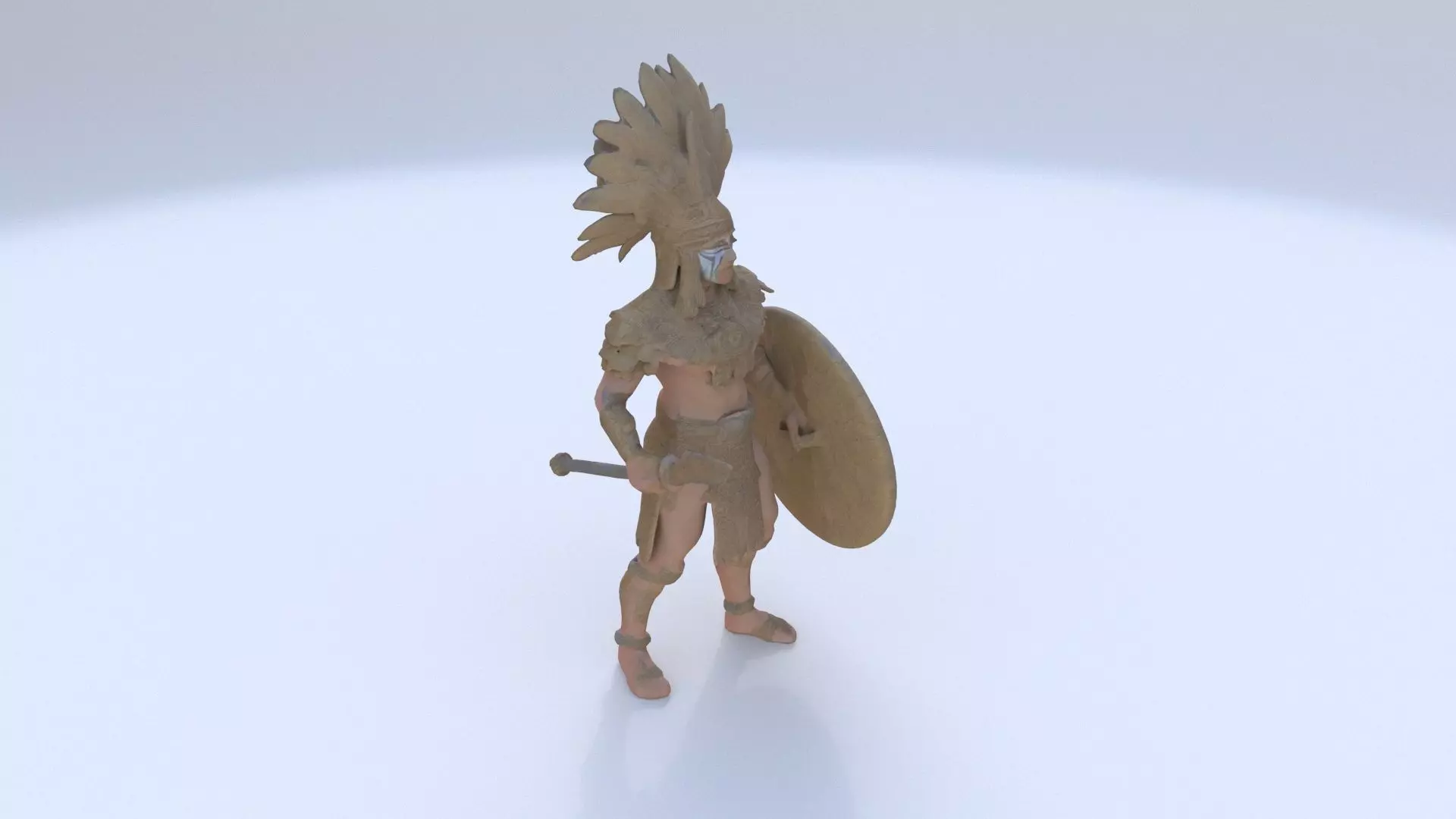Aztect warrior 5 3D model_0