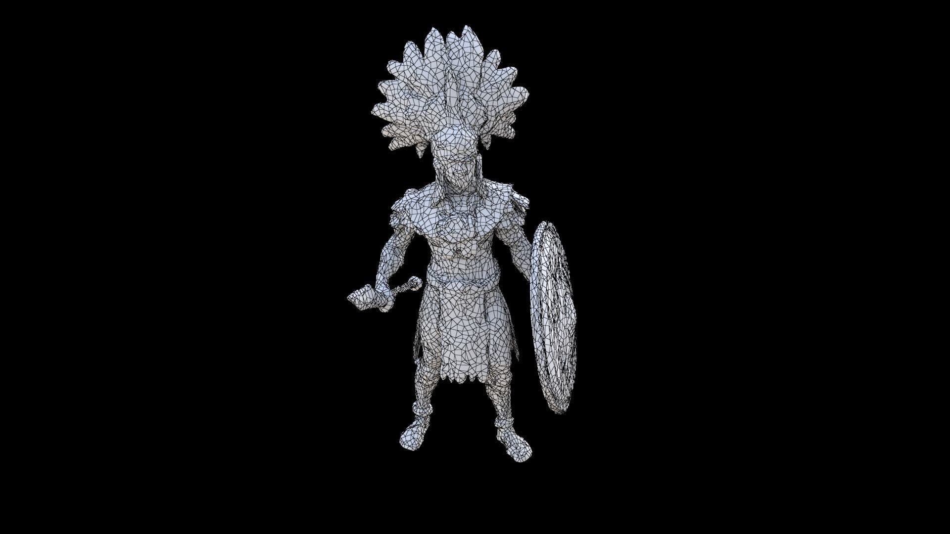Aztect warrior 5 3D model_6
