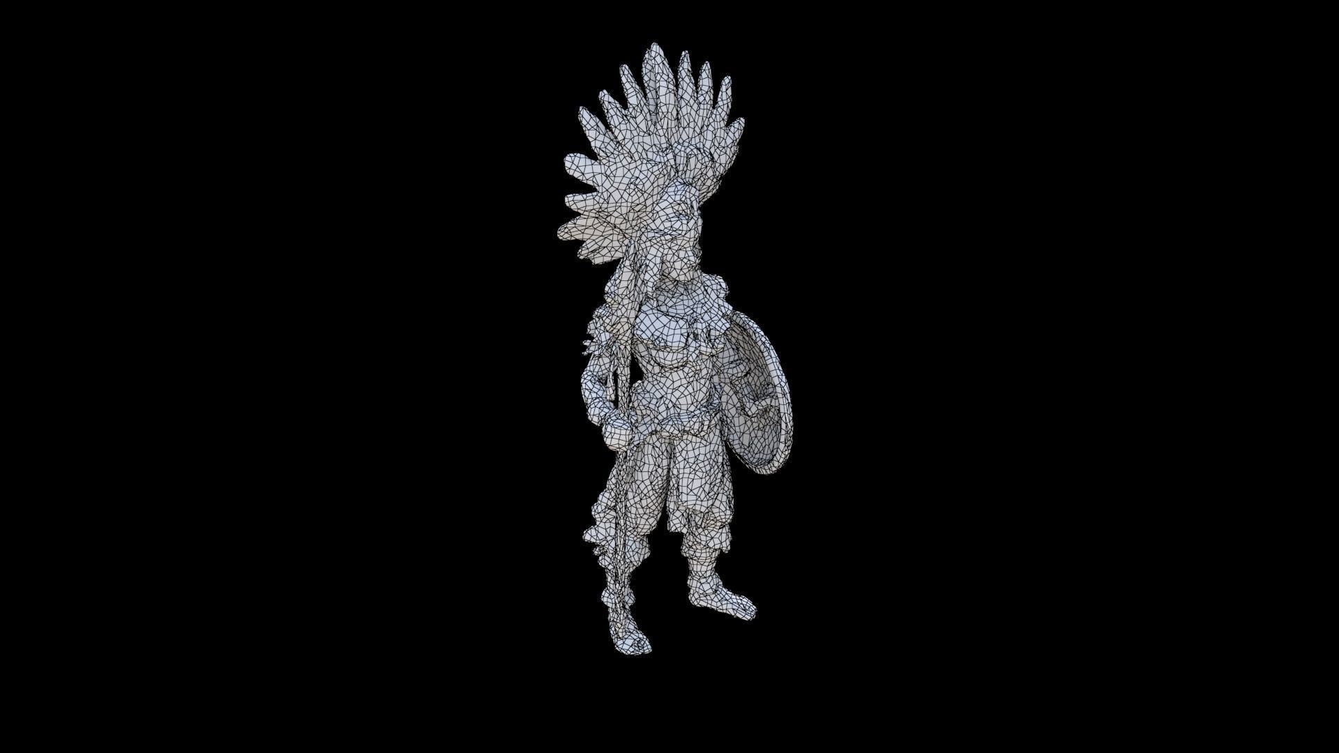 Aztect warrior 6 3D model_5