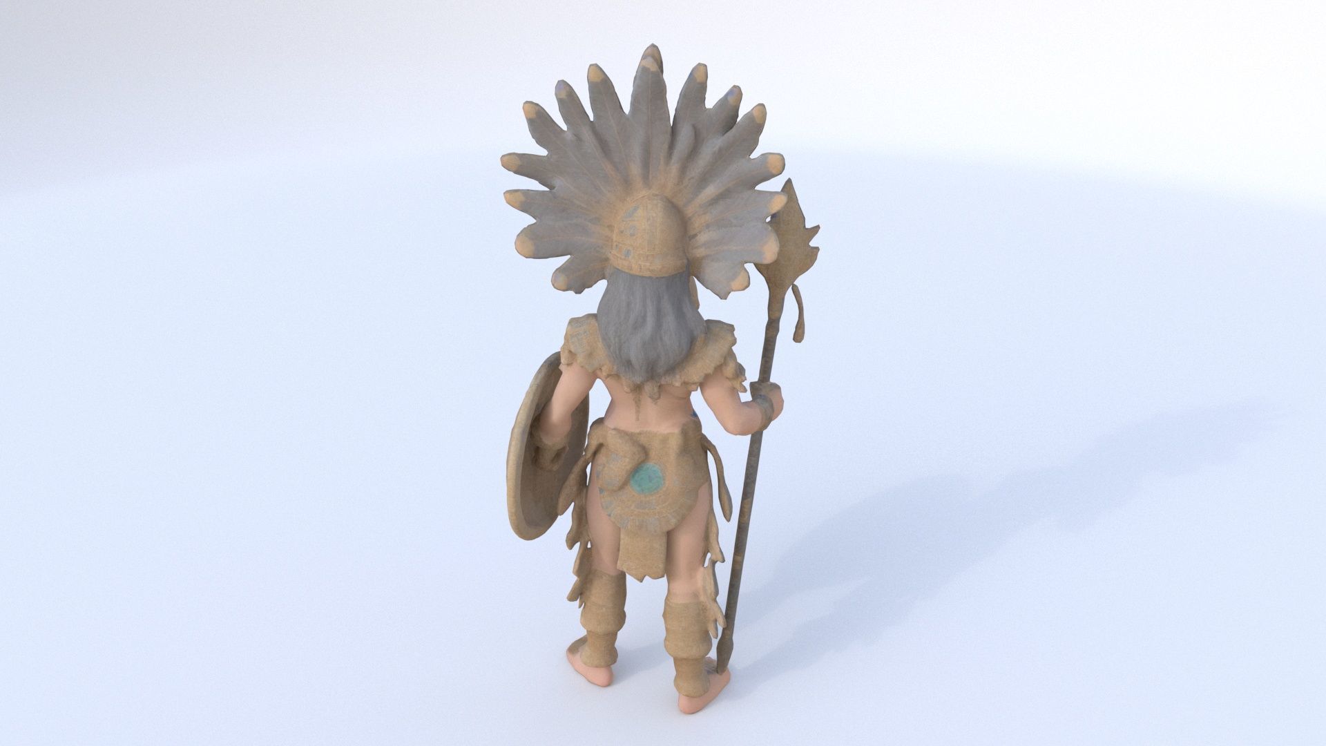 Aztect warrior 6 3D model_4