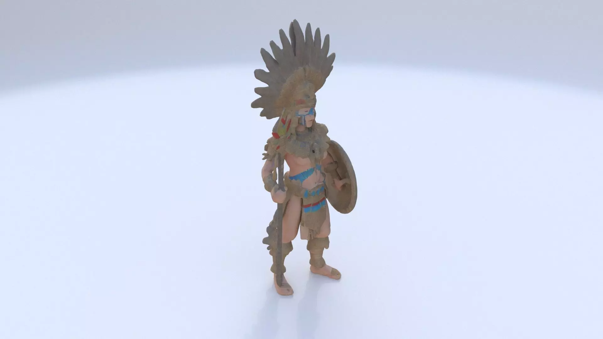Aztect warrior 6 3D model_0