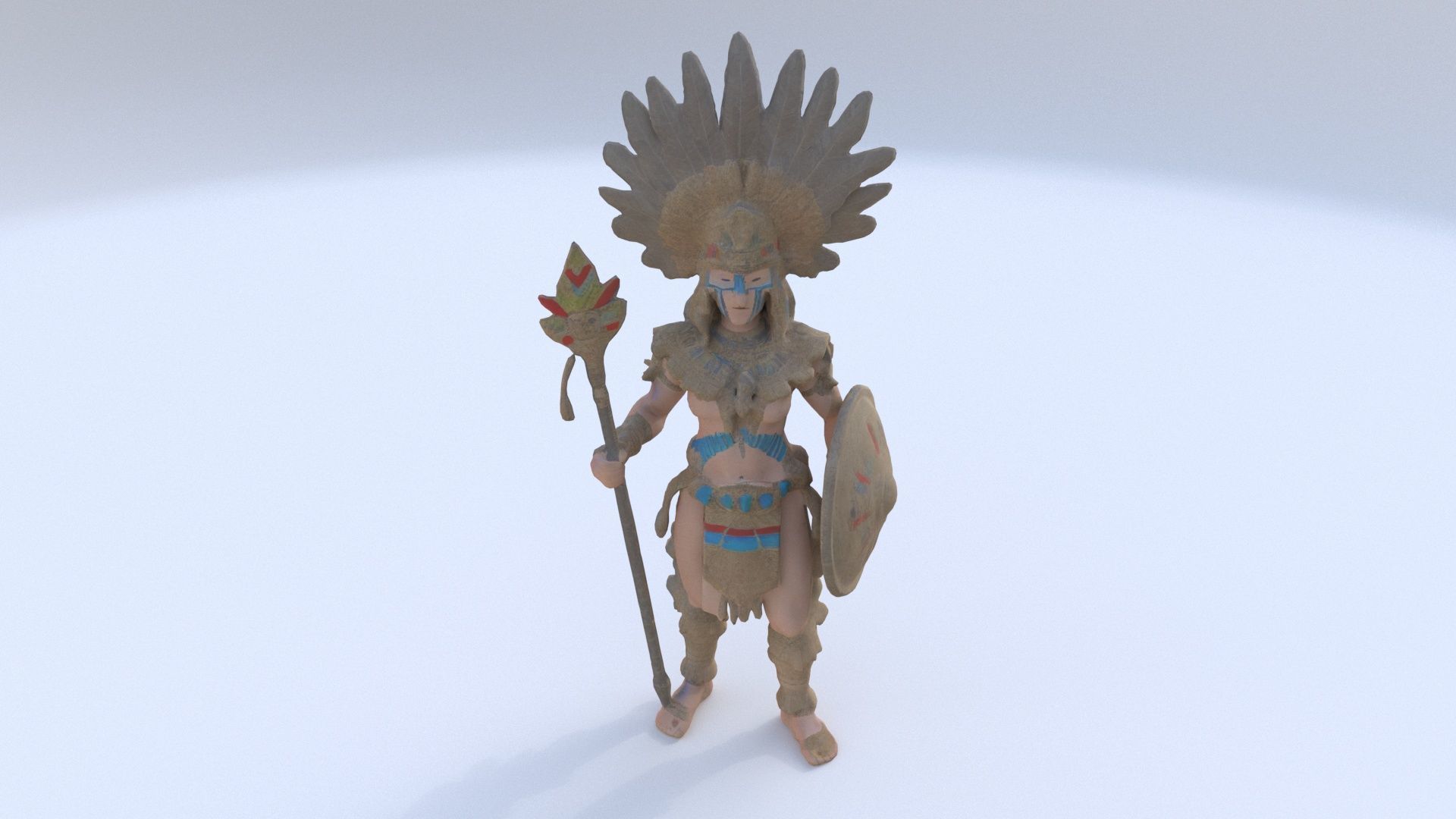 Aztect warrior 6 3D model_1