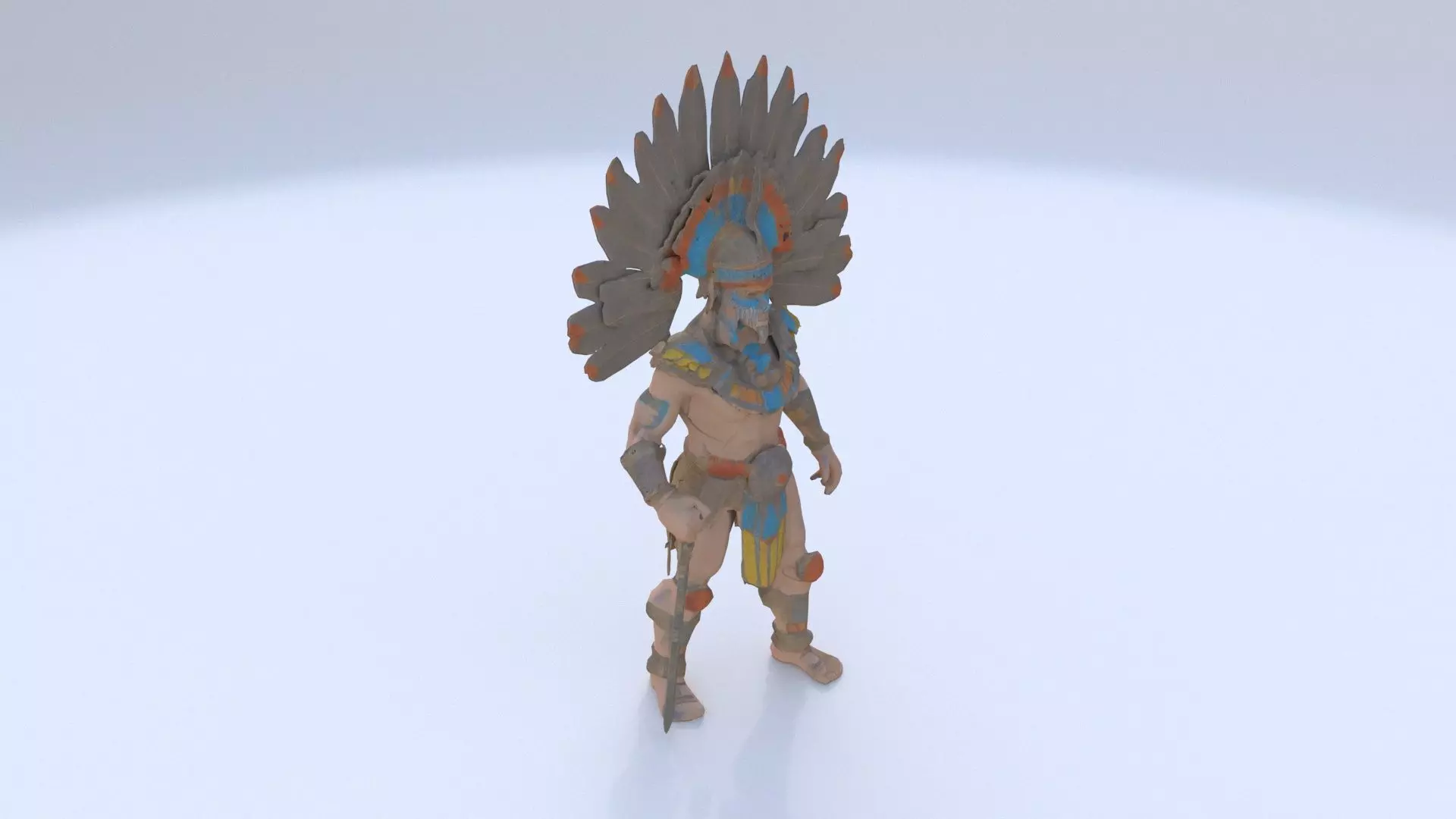 Aztect warrior 8 3D model_0