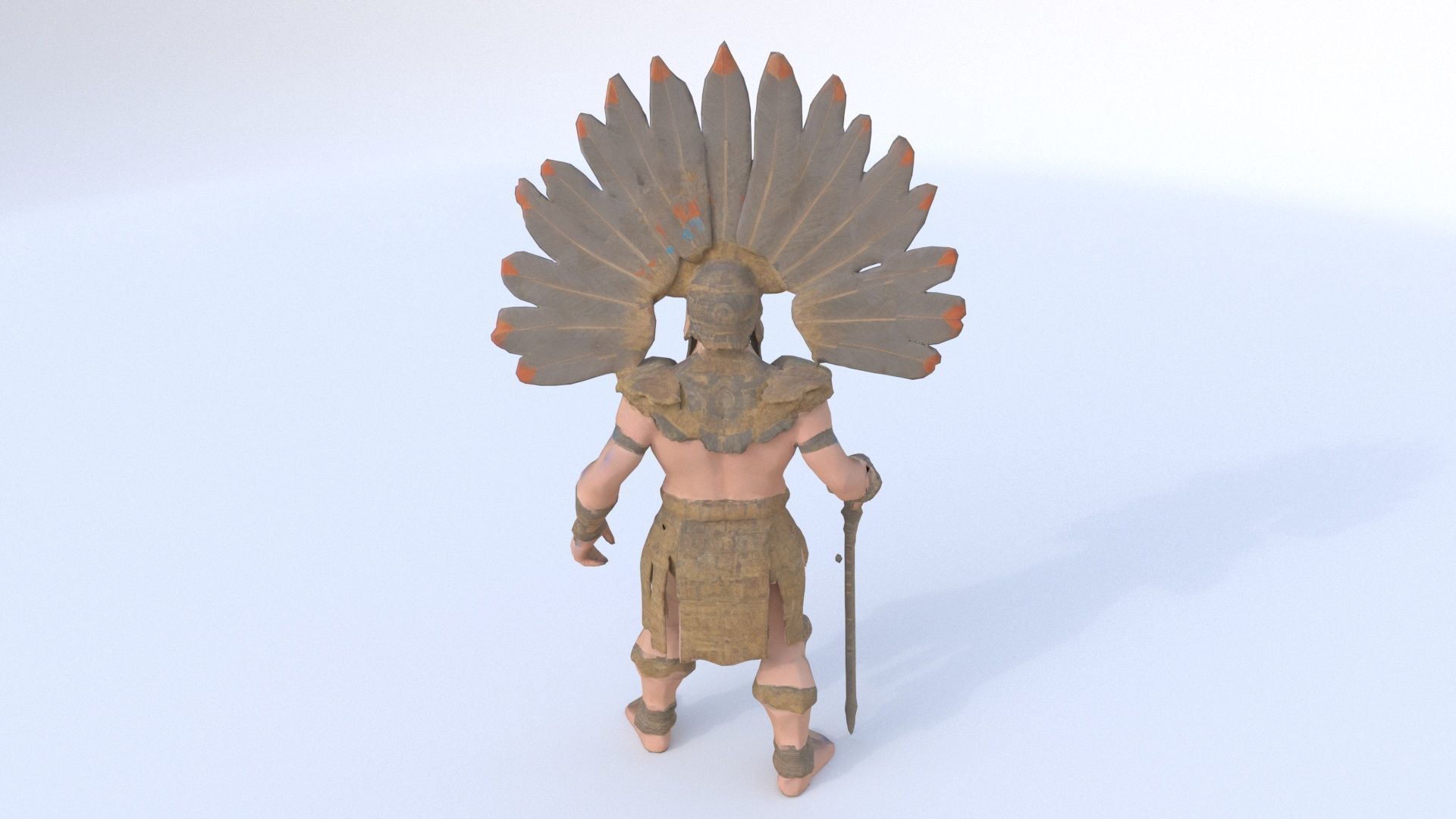 Aztect warrior 8 3D model_4