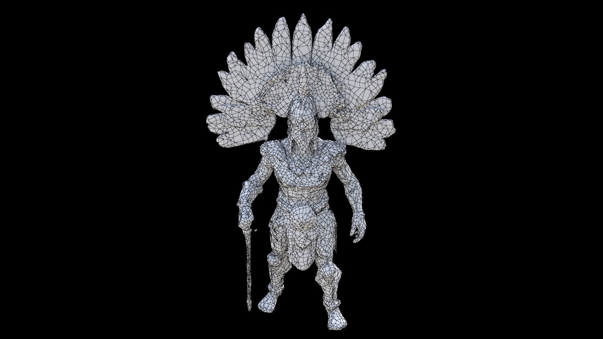 Aztect warrior 8 3D model_6